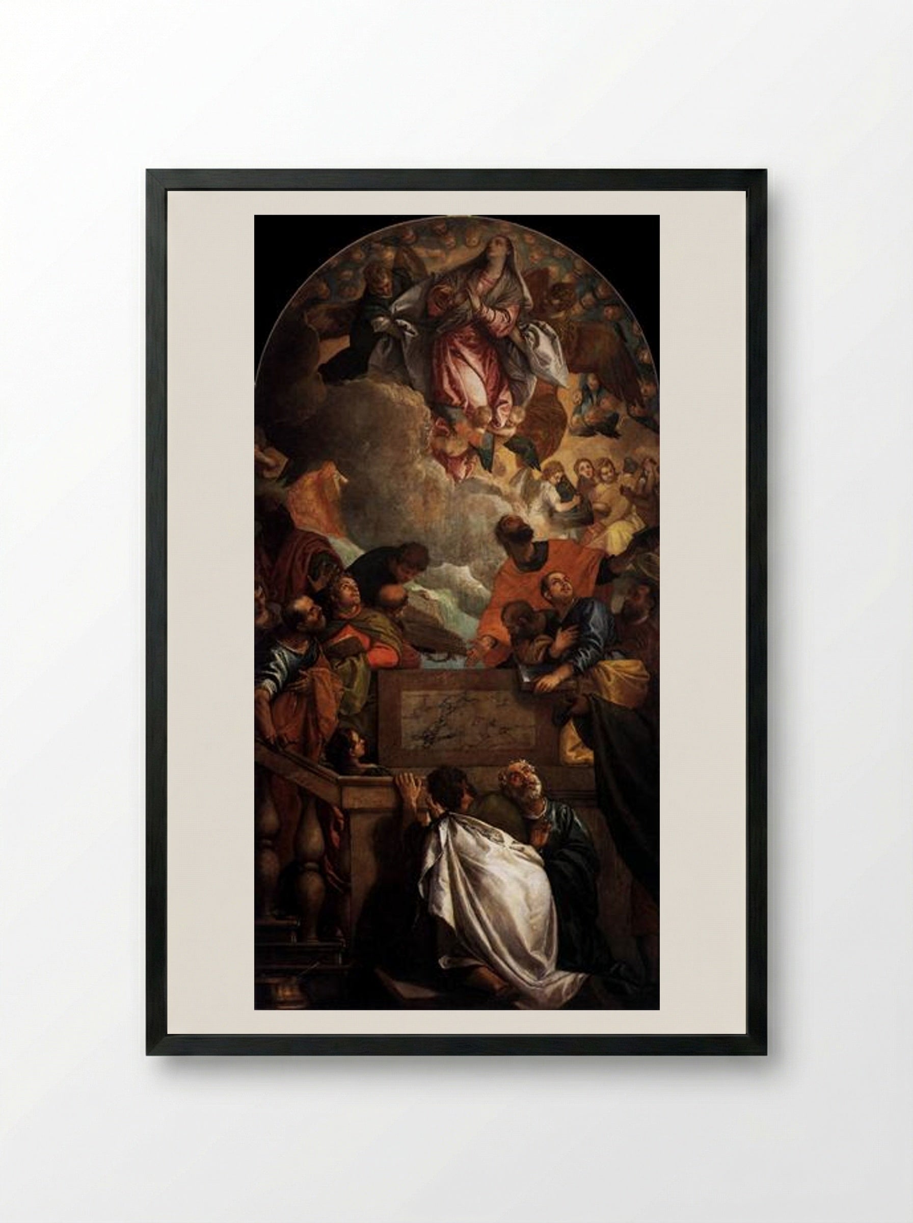 Assumption of the Virgin - Paolo Veronese - Framed Print Black