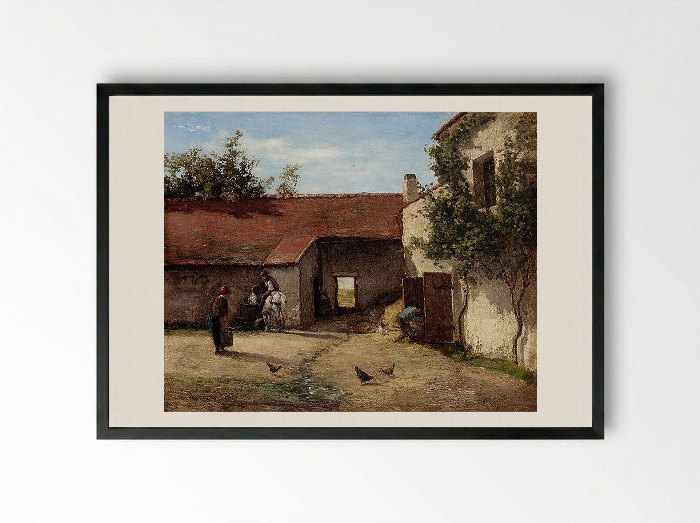 Farmyard - Constant Troyon - Framed Print Black