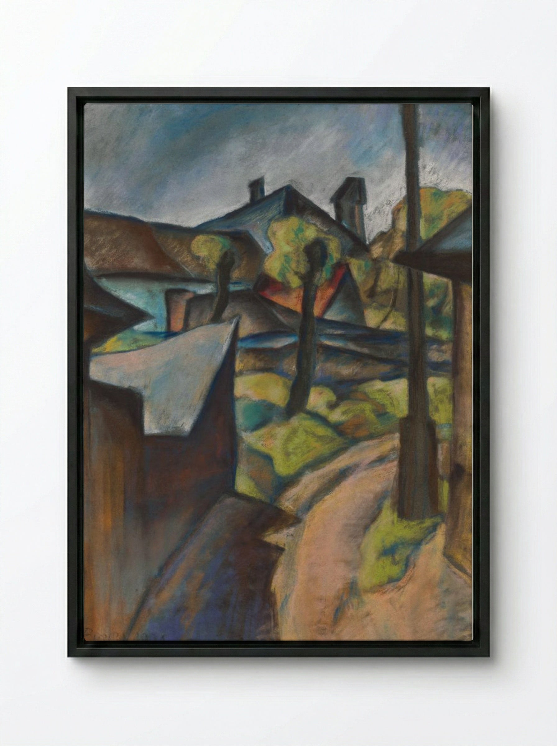 On the Outskirts of Kosice - Konstantin Bauer - Framed Canvas Black