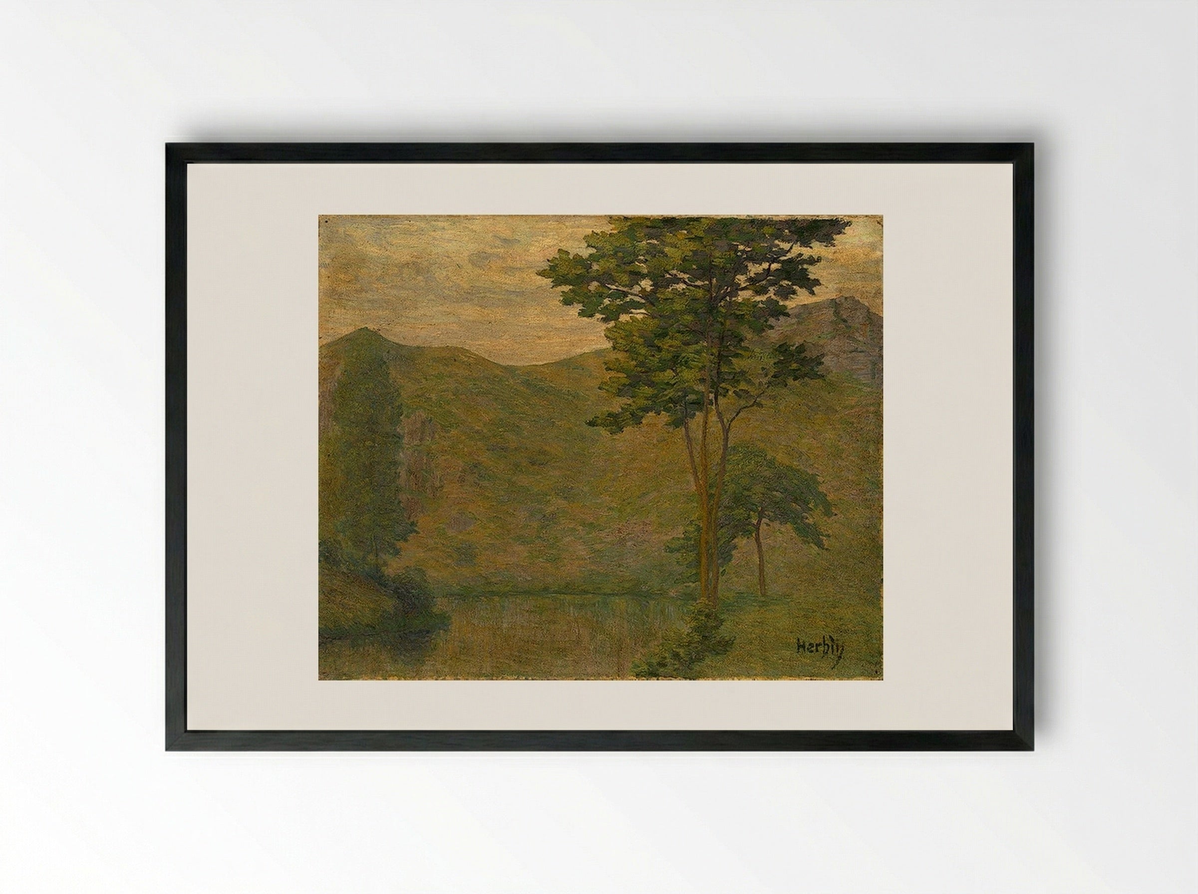 Green Landscape - Auguste Herbin - Framed Print Black