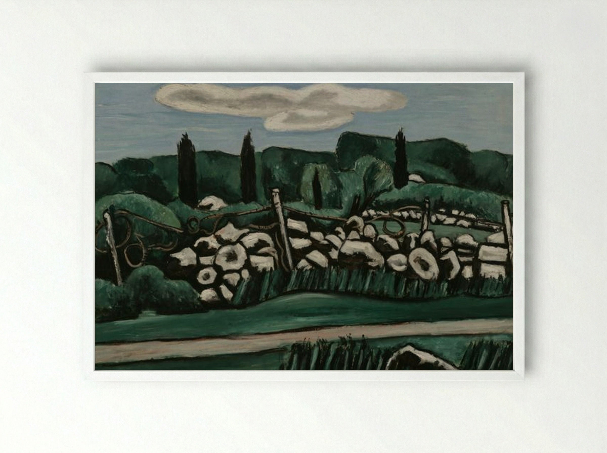 The Last Stone Walls, Dogtown - Marsden Hartley - Framed Print White