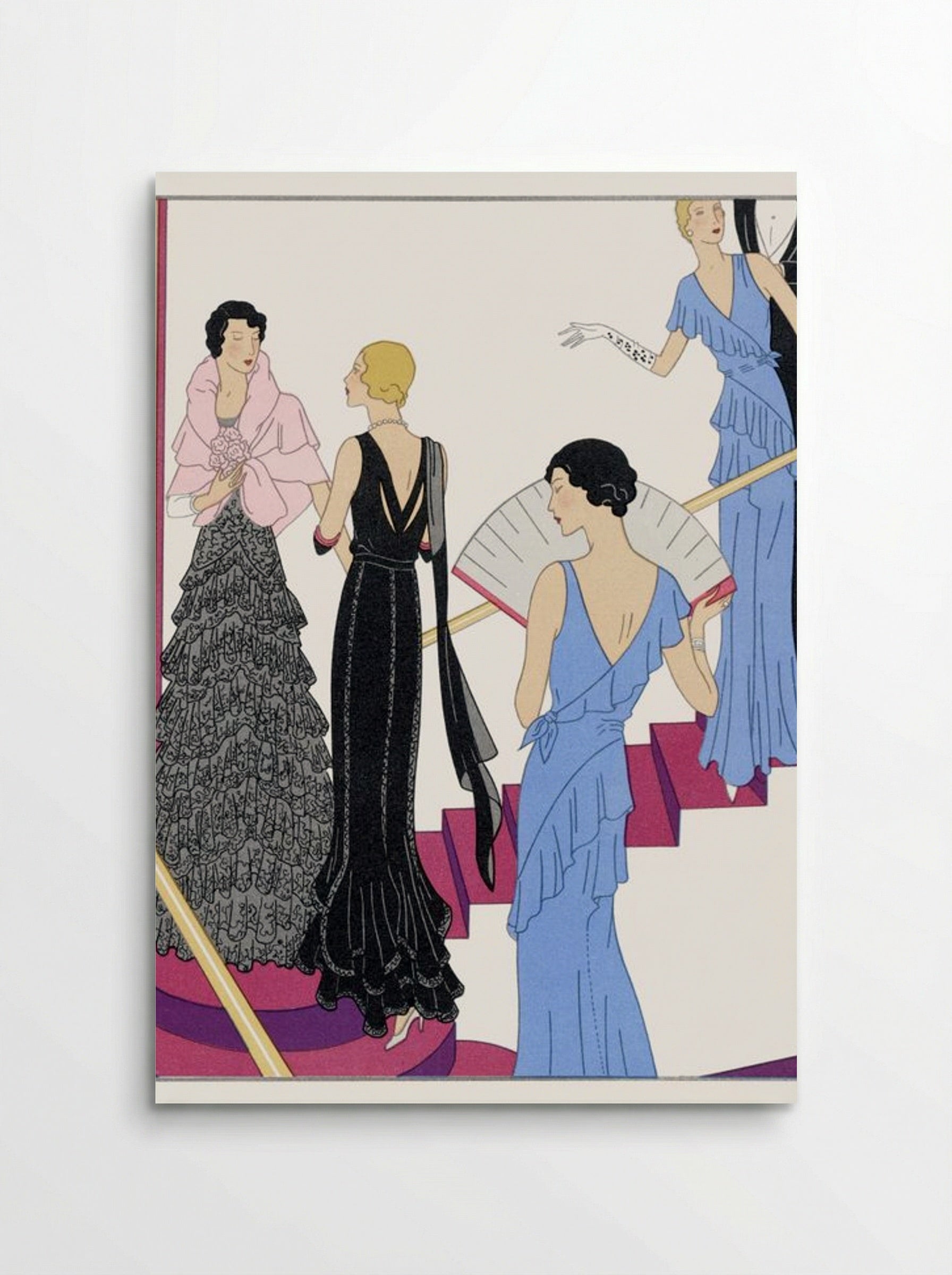 Lace Evening Dress with a Moire Cape - Redfern Ltd. - Poster