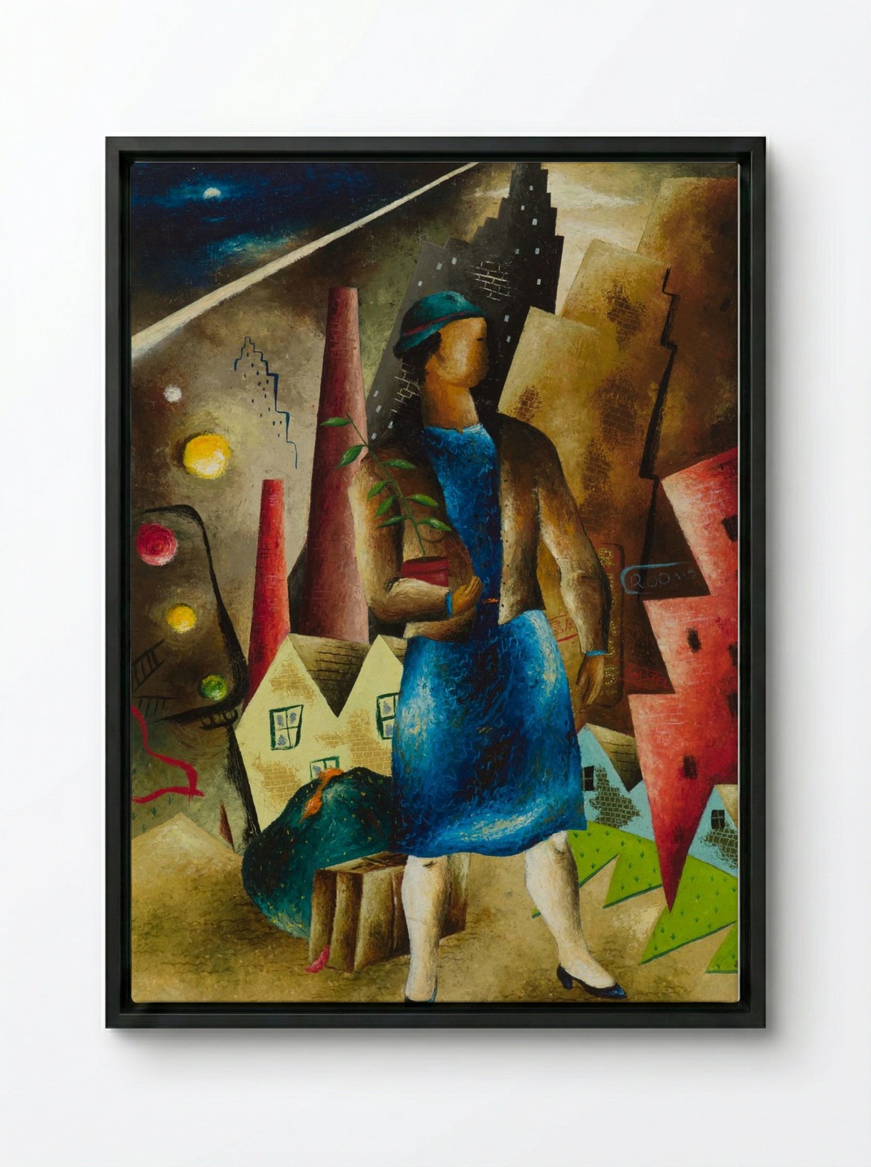 The Eviction - Eugeniusz Eibisch - Framed Canvas Black