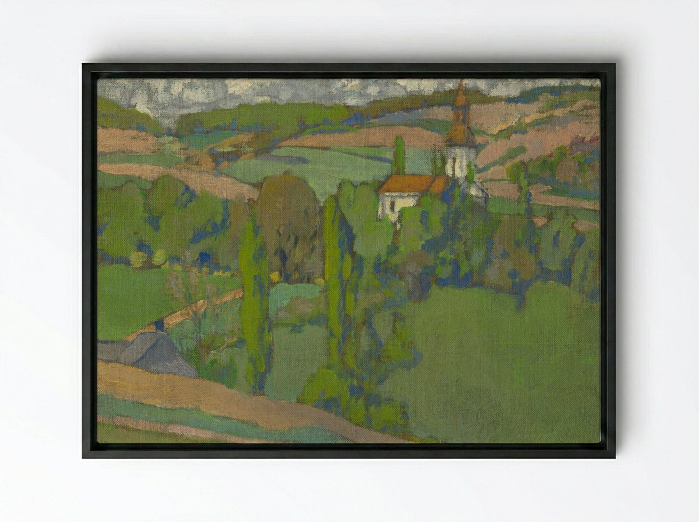 On Calvary in Kosice - Konstantin Bauer - Framed Canvas Black