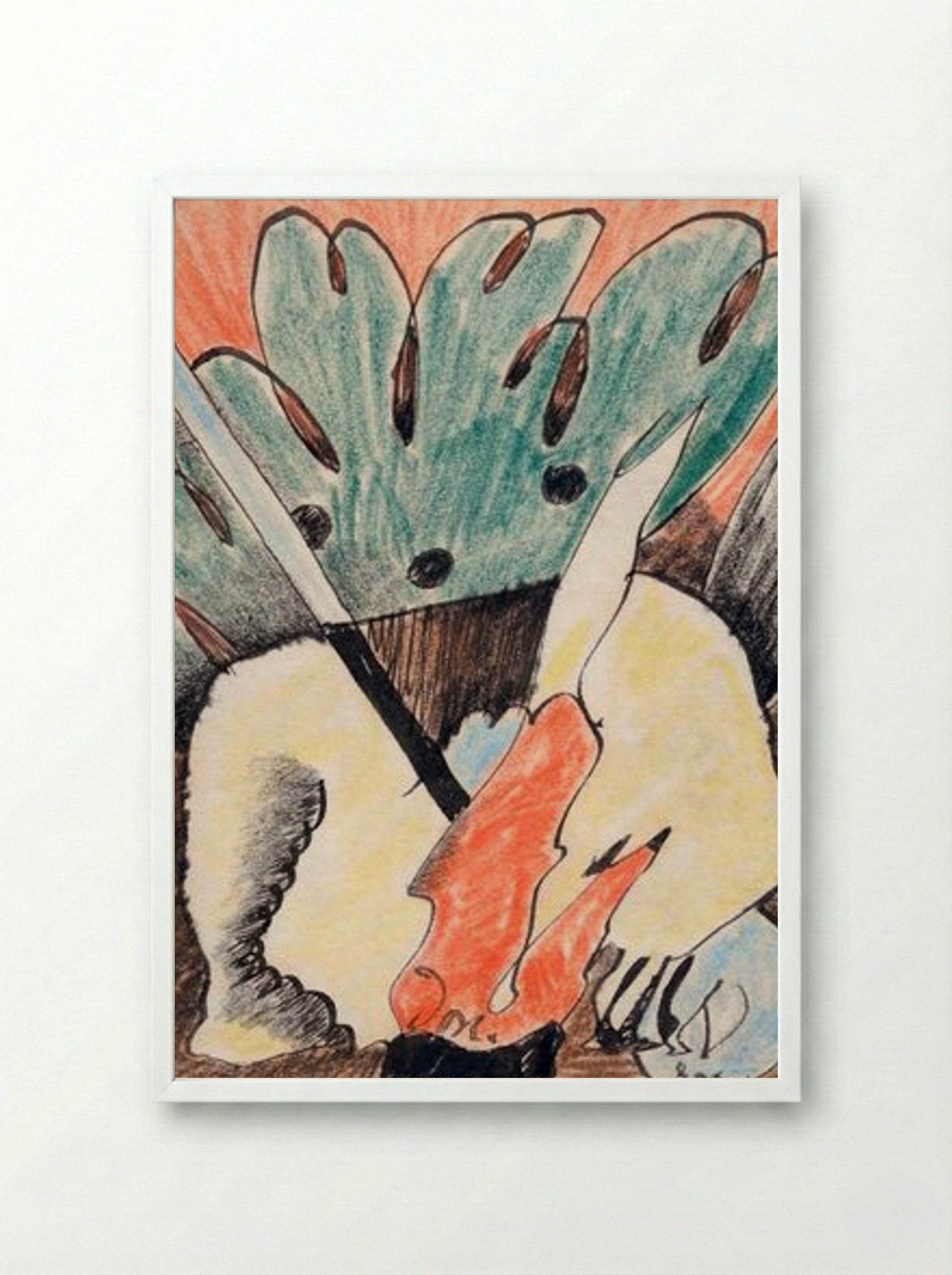 Untitled (Abstracted Forms, Coloured Pencil) - Arthur Dove - Framed Print White