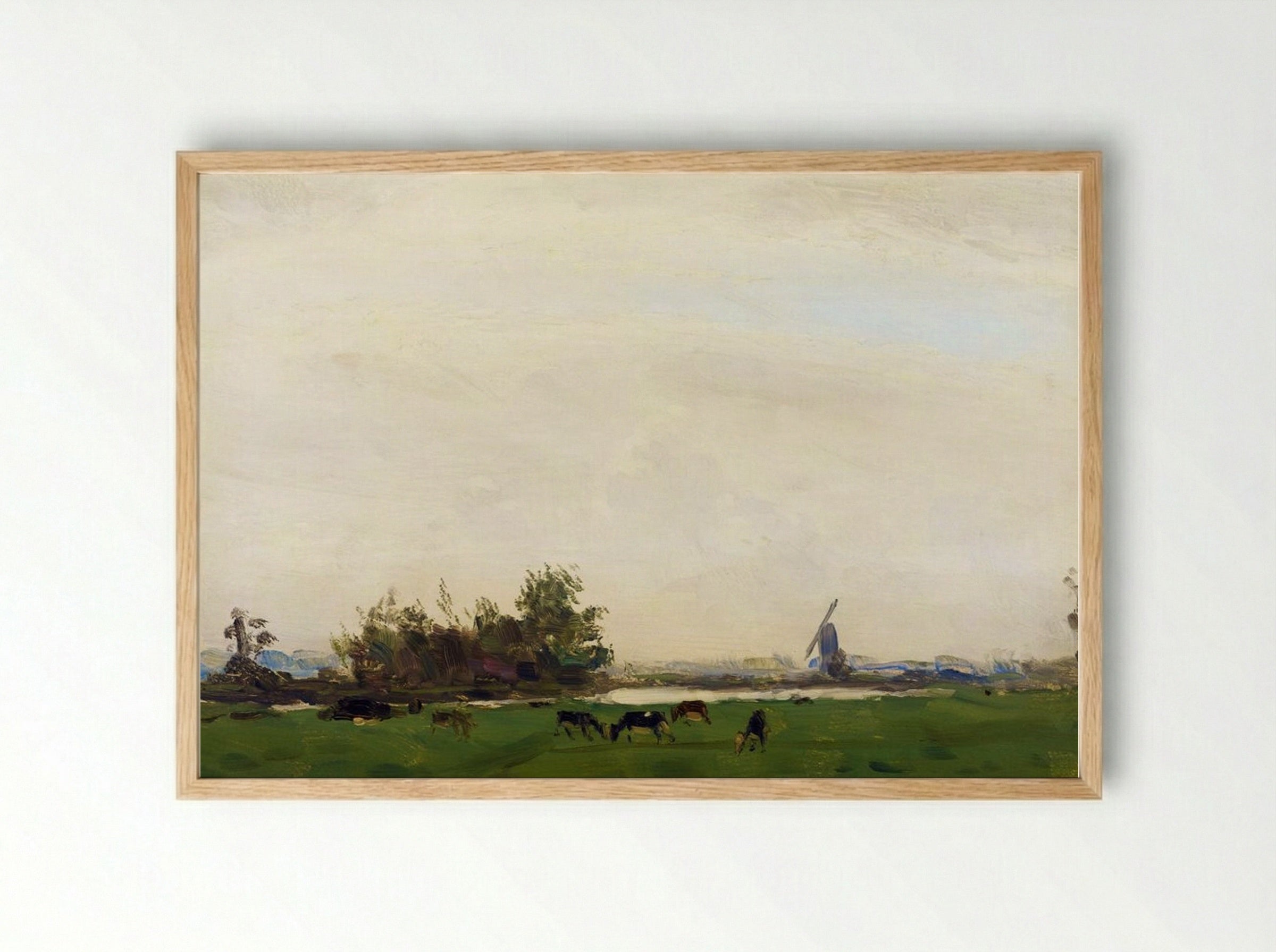 Meadow Landscape on the Spaarne - Gerrit Willem Dijsselhof - Framed Print Wood