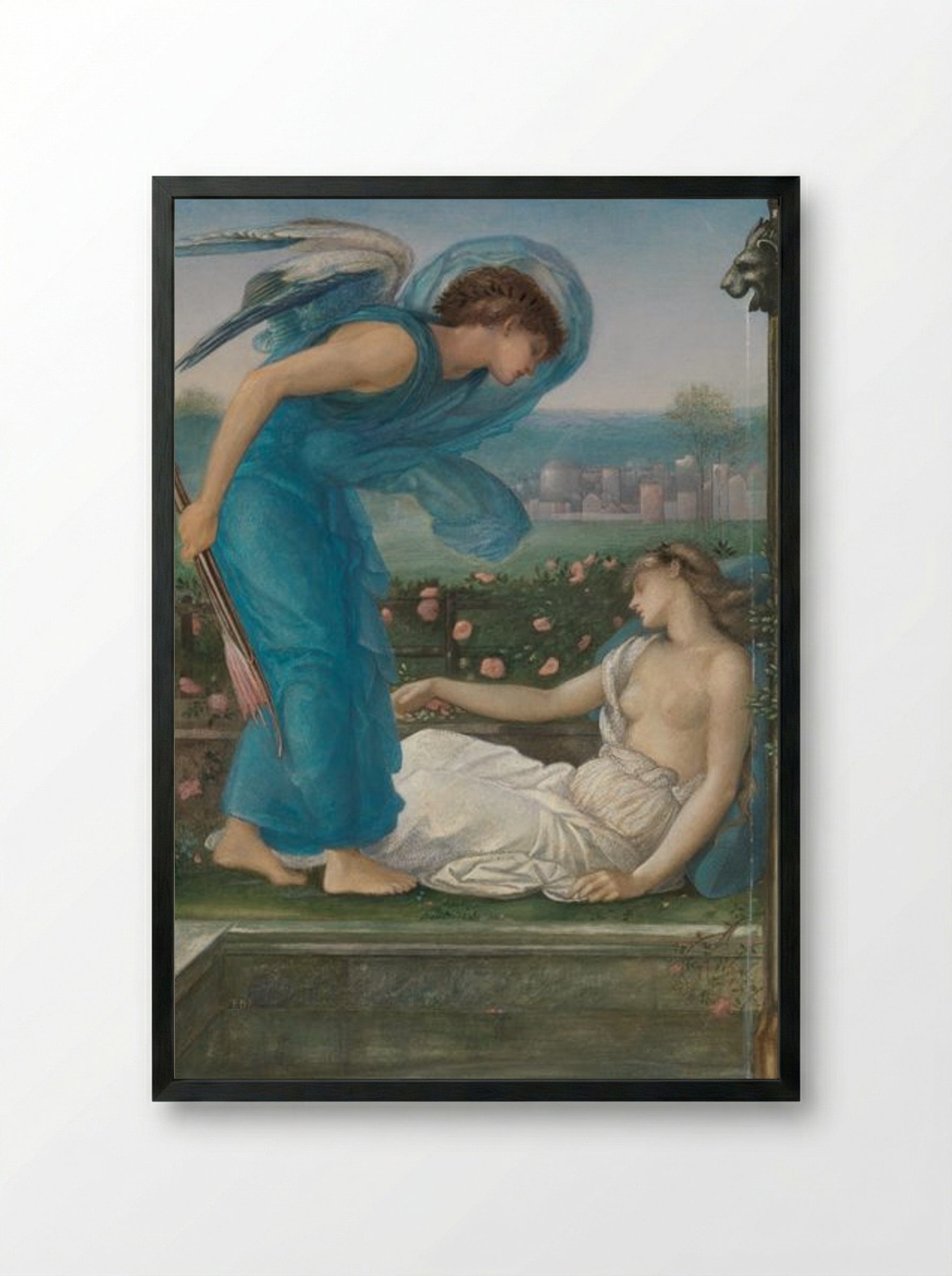 Cupid and Psyche - Edward Burne-Jones - Framed Print Black