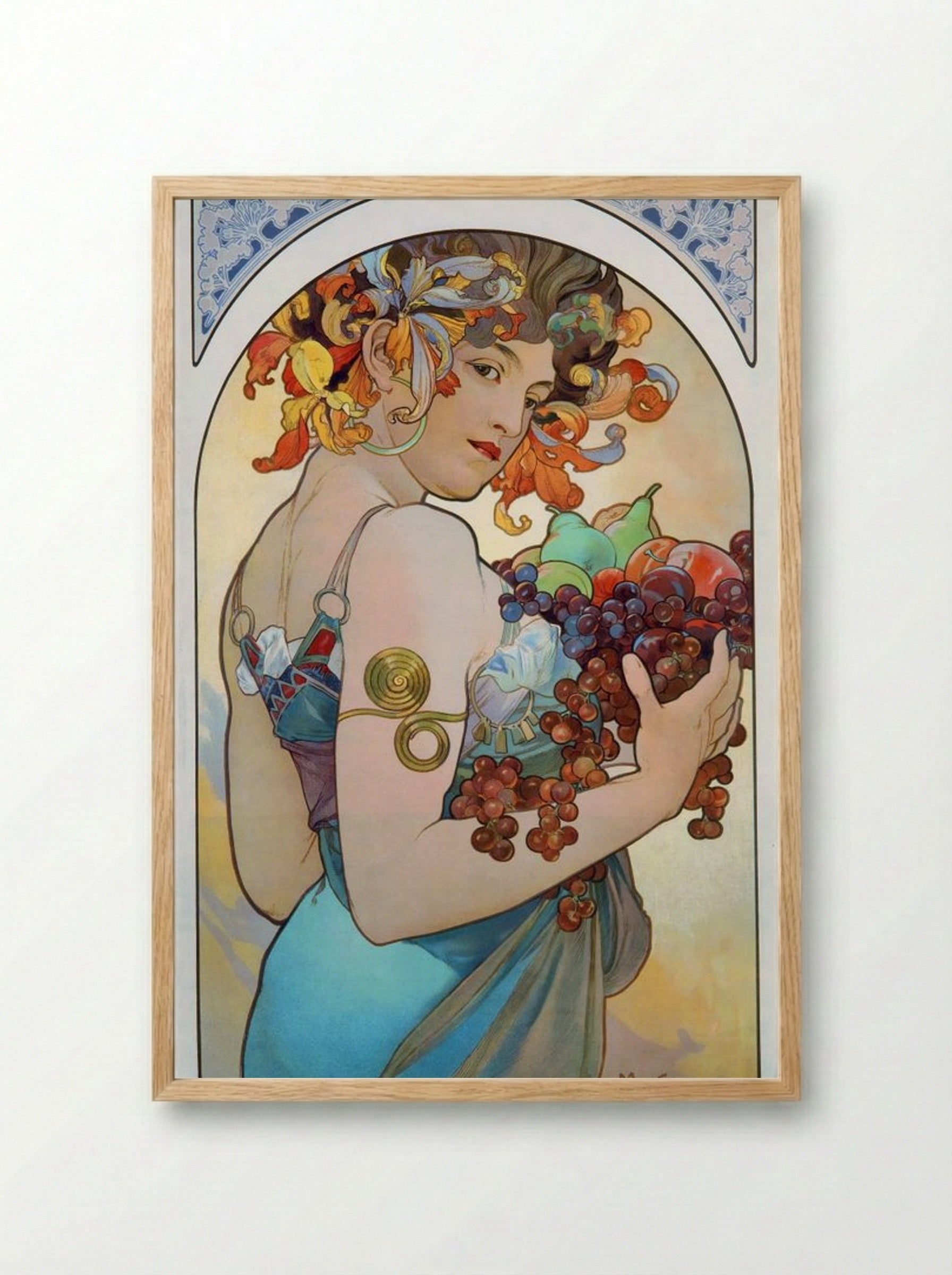 Fruit - Alphonse Mucha - Framed Print Wood