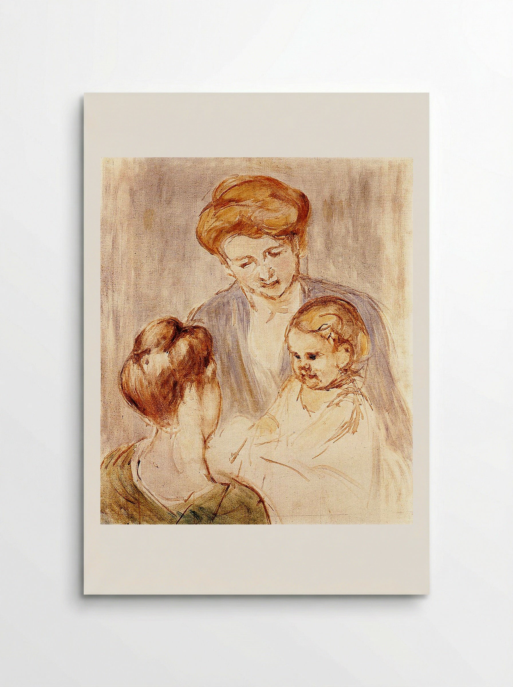 A Baby Smiling at Two Young Women - Mary Cassatt - Poster
