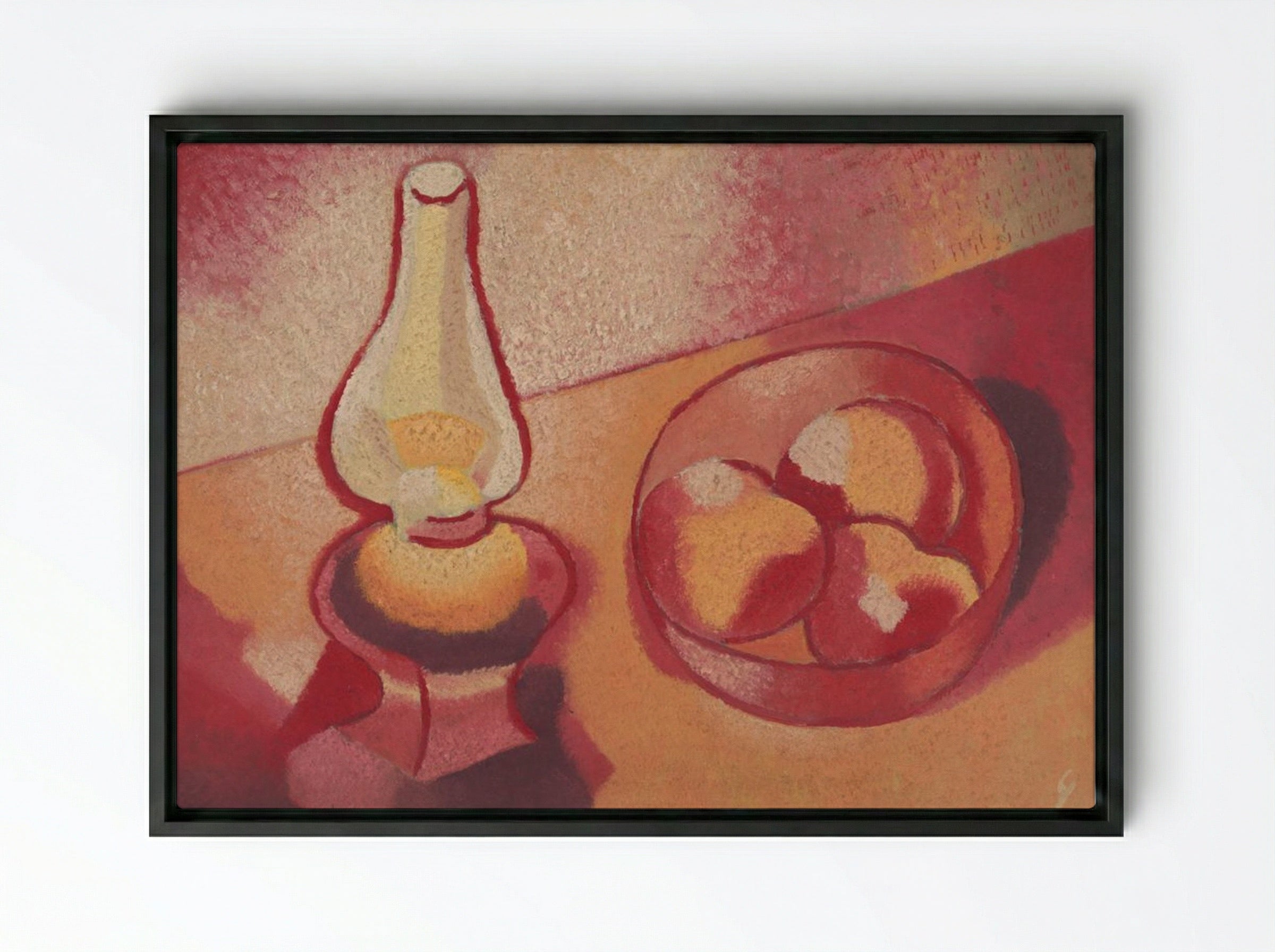 Still Life with a Lamp - Mikuláš Galanda - Framed Canvas Black
