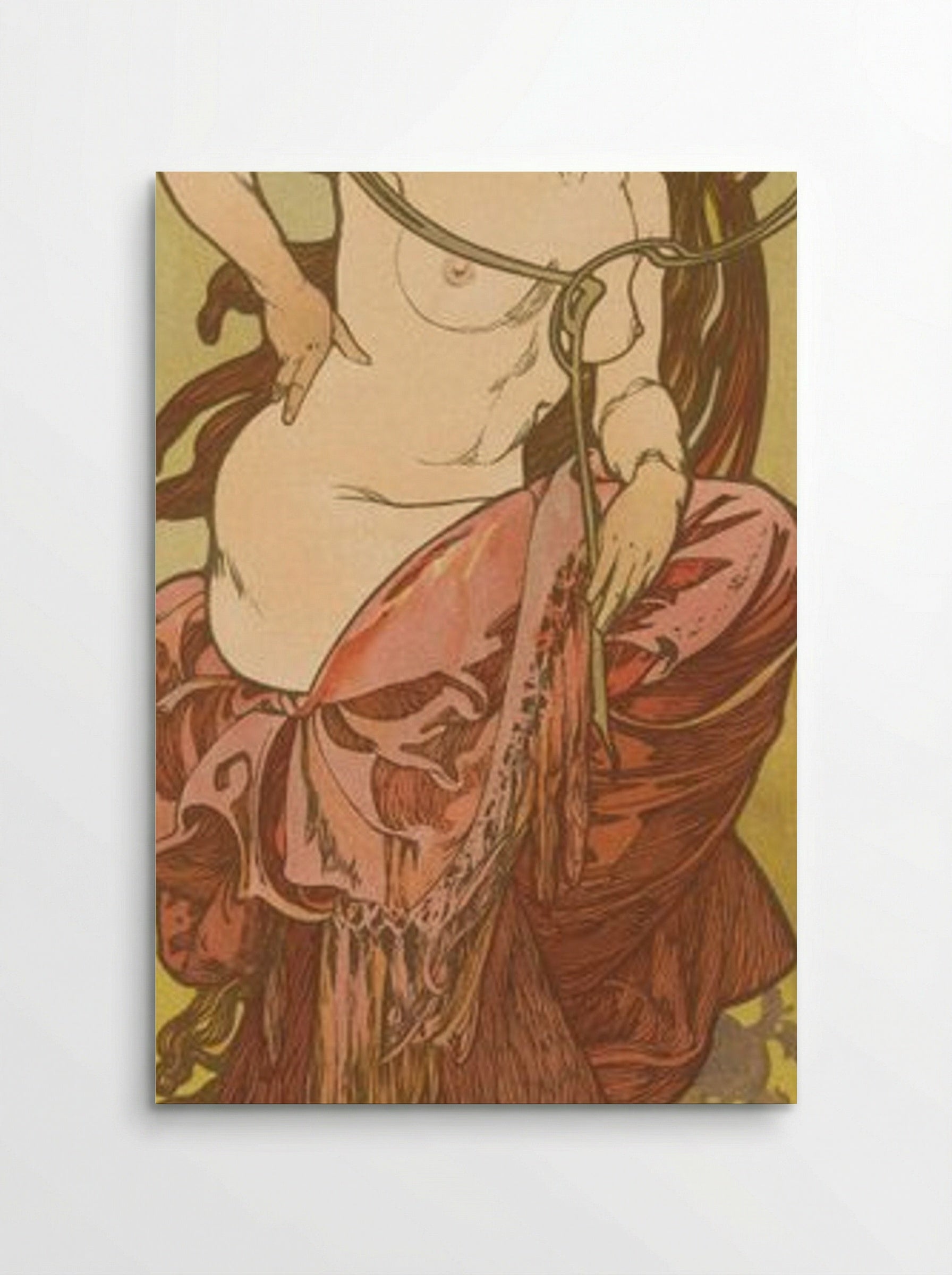 Untitled (Seated Nude with Drapery) - Alphonse Mucha - Poster