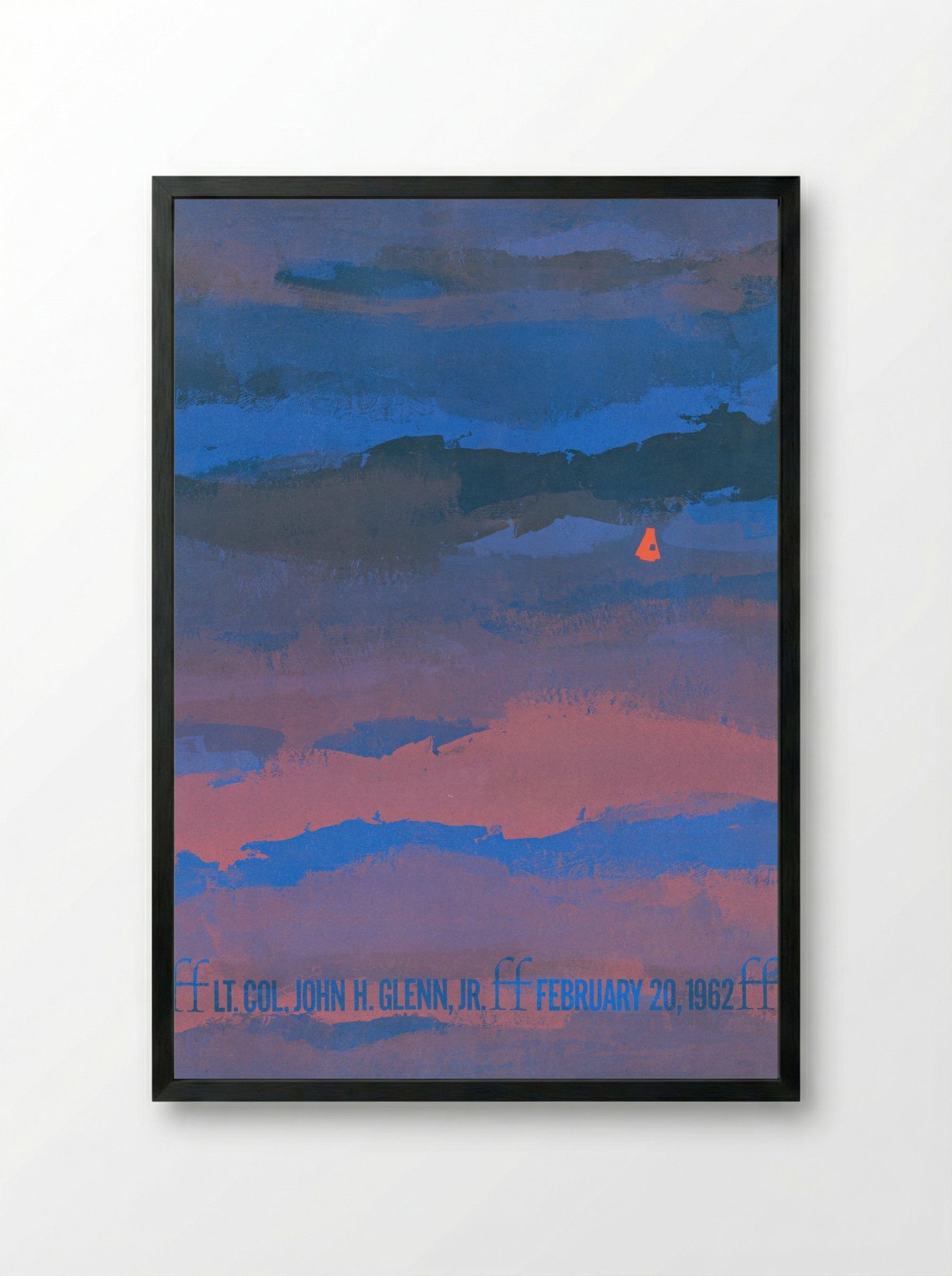Lt. Col. John H. Glenn, Jr., February 20, 1962 (Space Flight Commemoration) - Fine Art Print - Framed Print Black