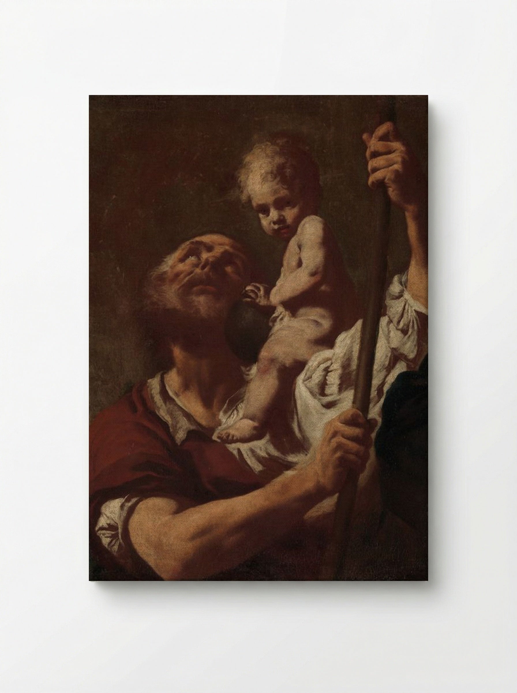 Saint Christopher Carrying the Infant Christ - Giovanni Battista Piazzetta - Canvas