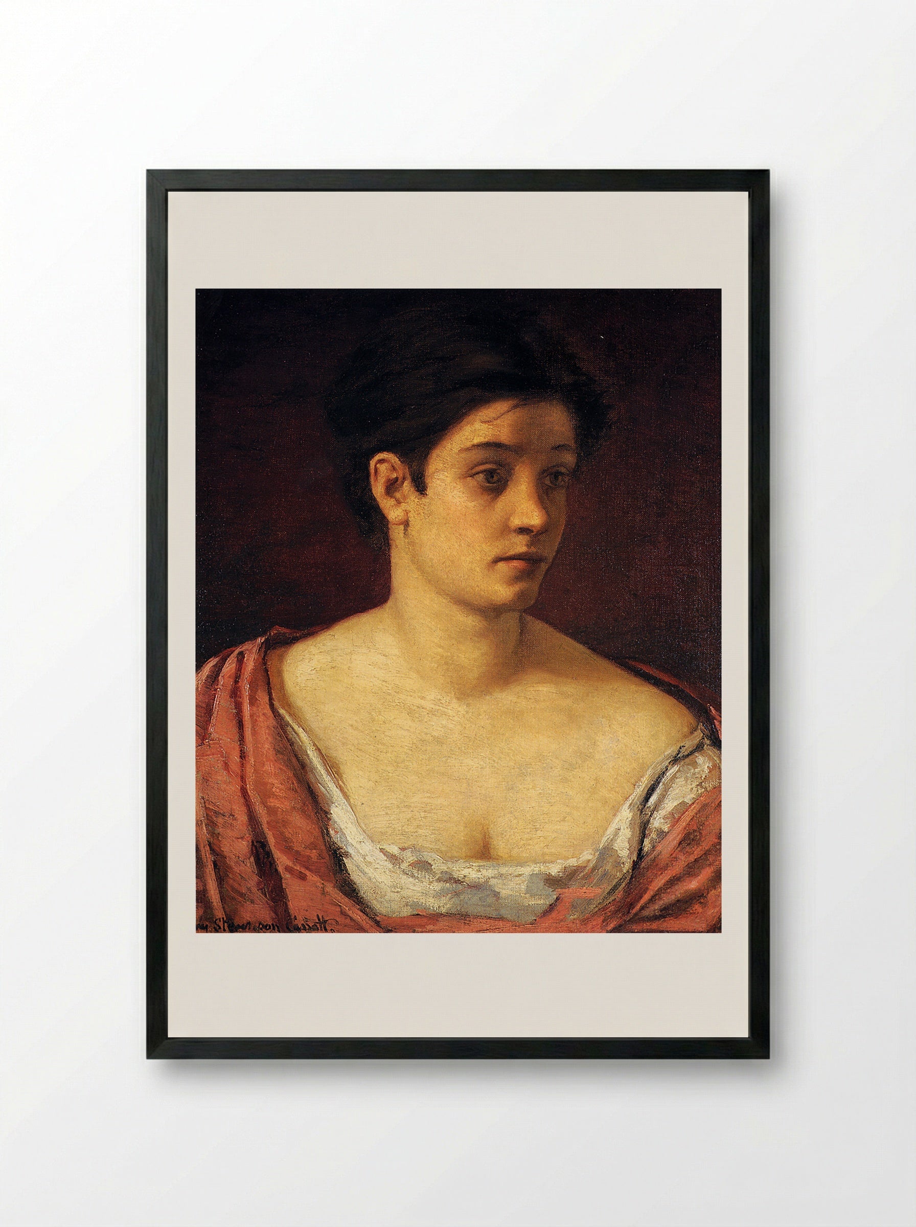Portrait of a Woman - Mary Stevenson Cassatt - Framed Print Black