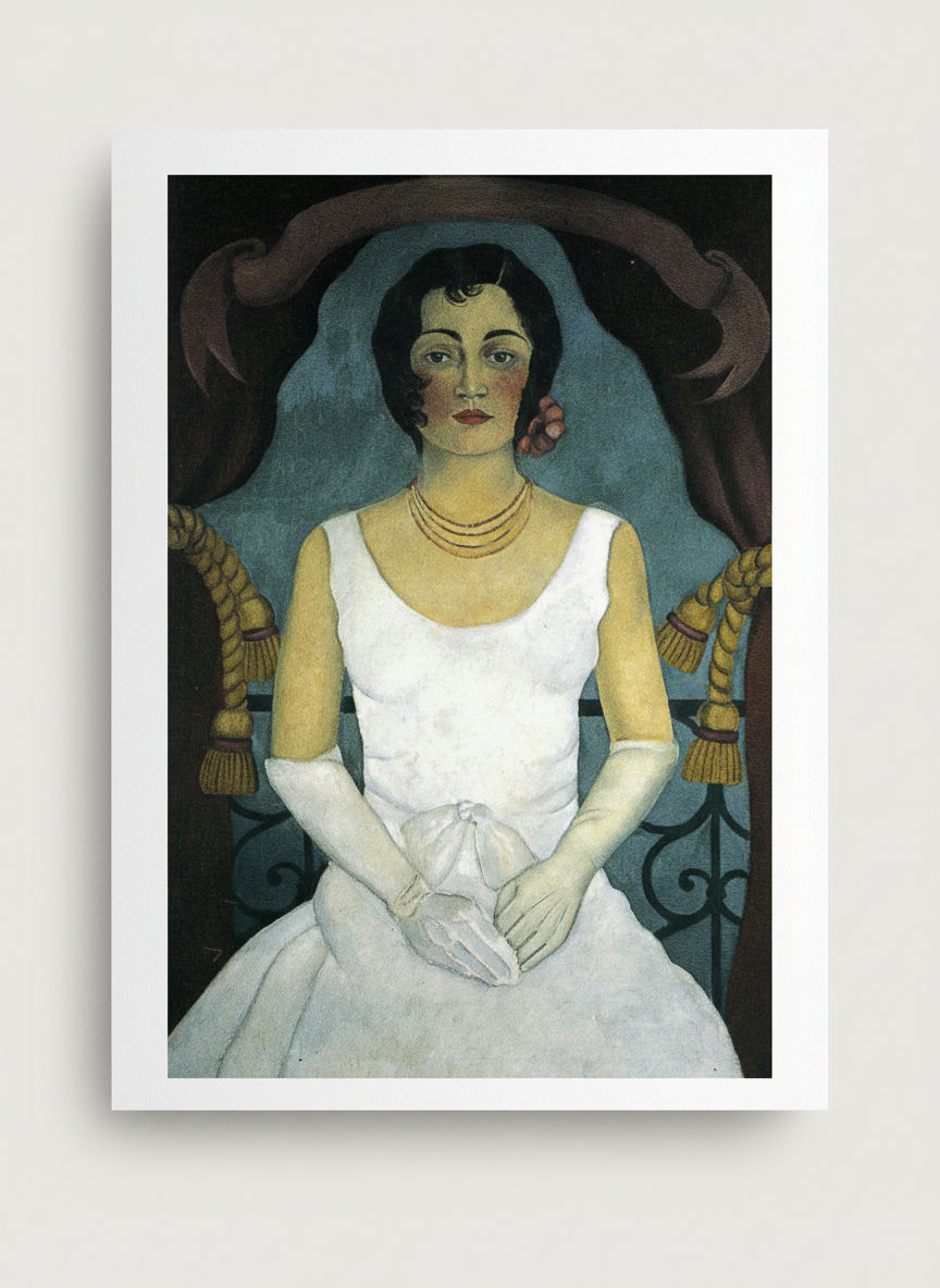 Portrait of a Woman in White - Frida Kahlo - Poster