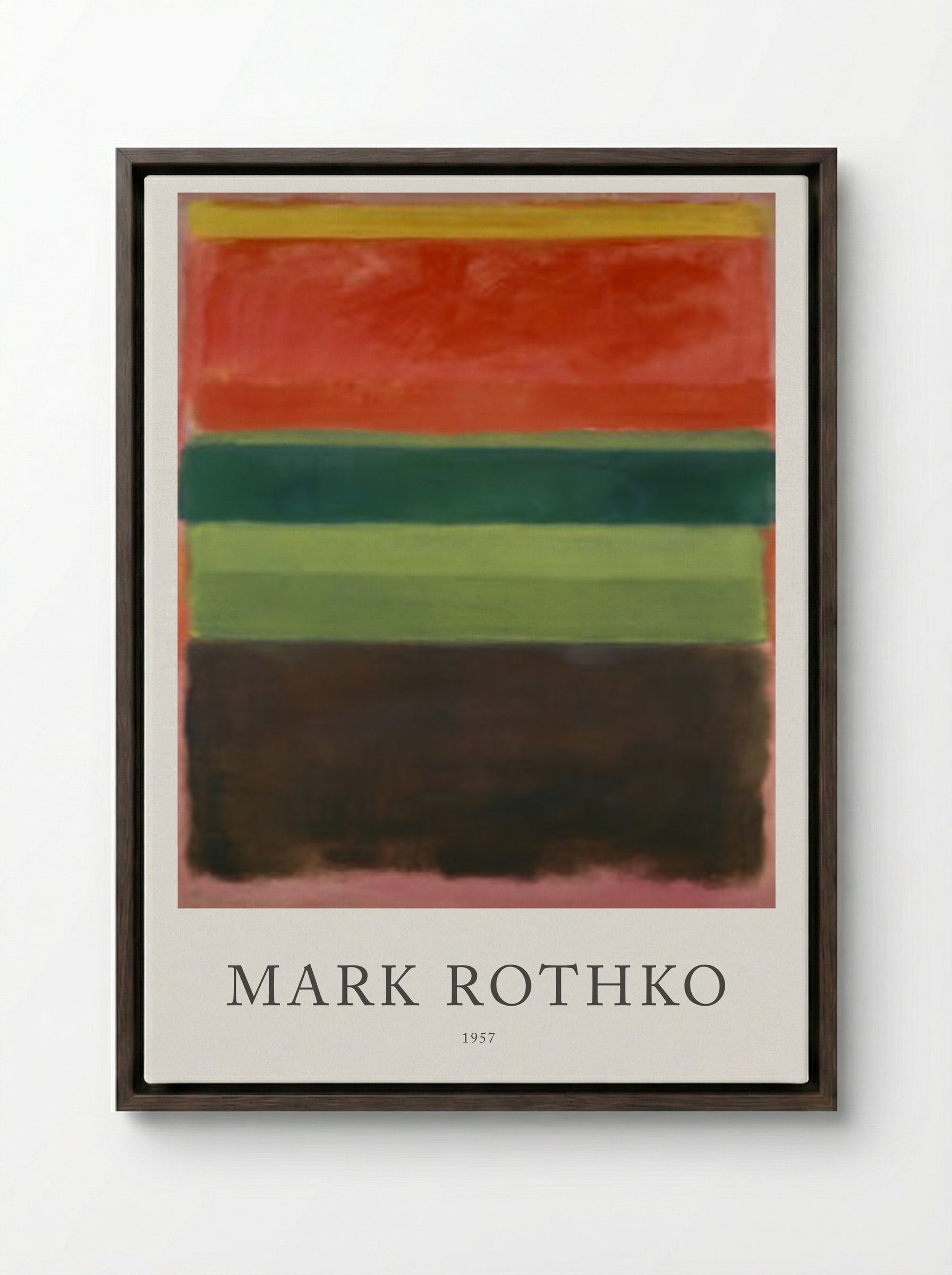 Untitled (Multiform Painting, 1957) - Mark Rothko - Framed Canvas Dark Wood