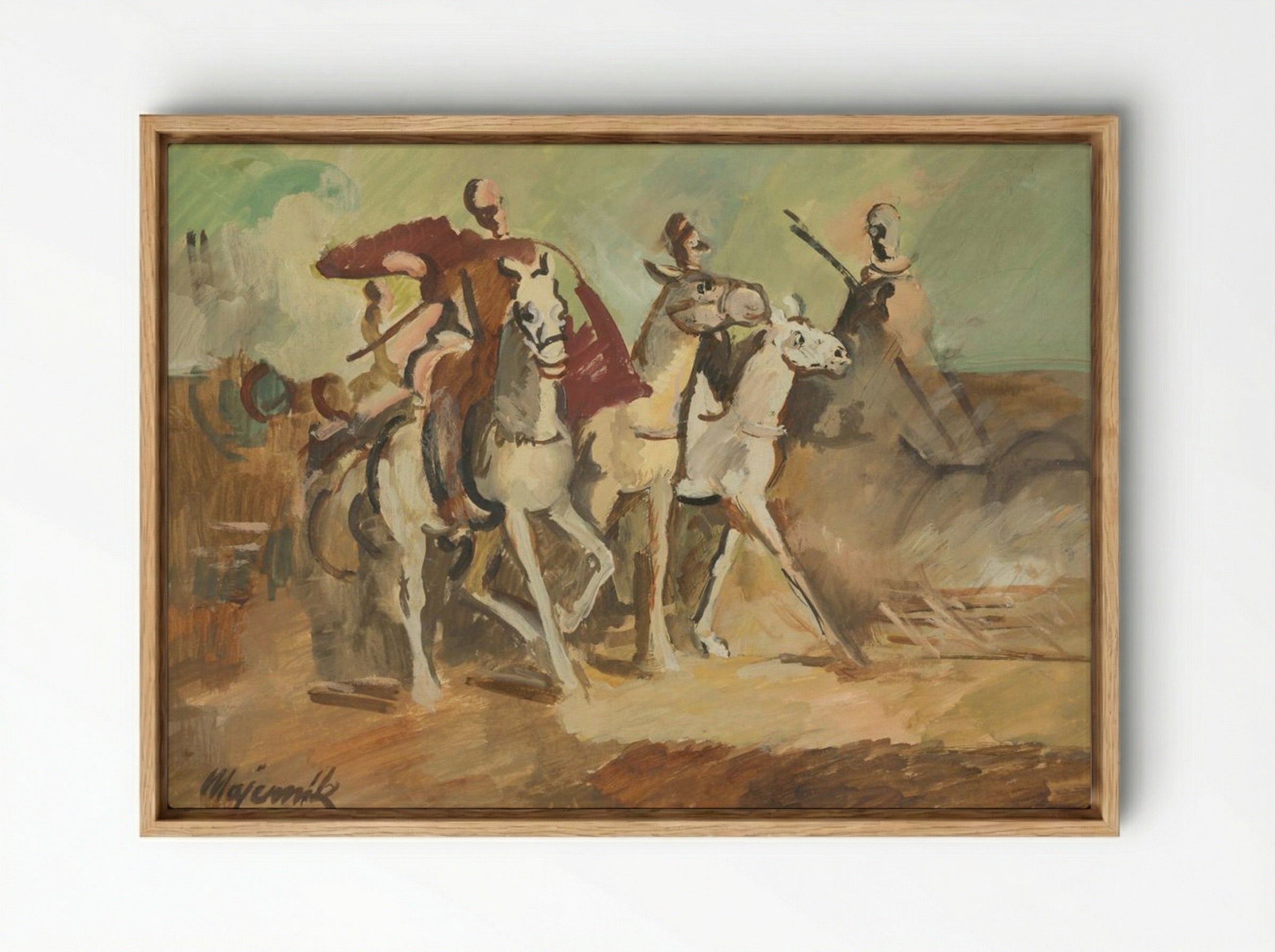 Horse Riders - Cyprián Majerník - Framed Canvas Wood