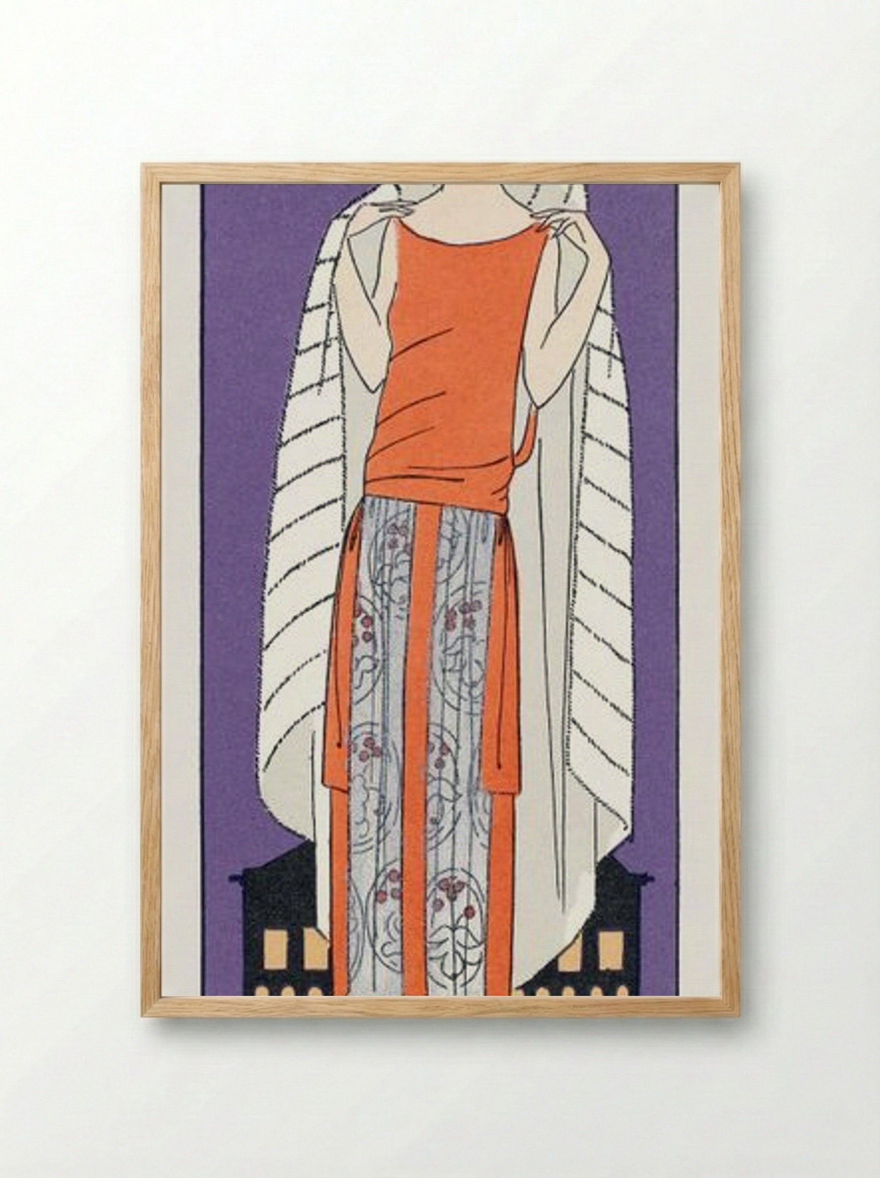 Evening Dress and Cape - Philippe et Gaston - Framed Print Wood