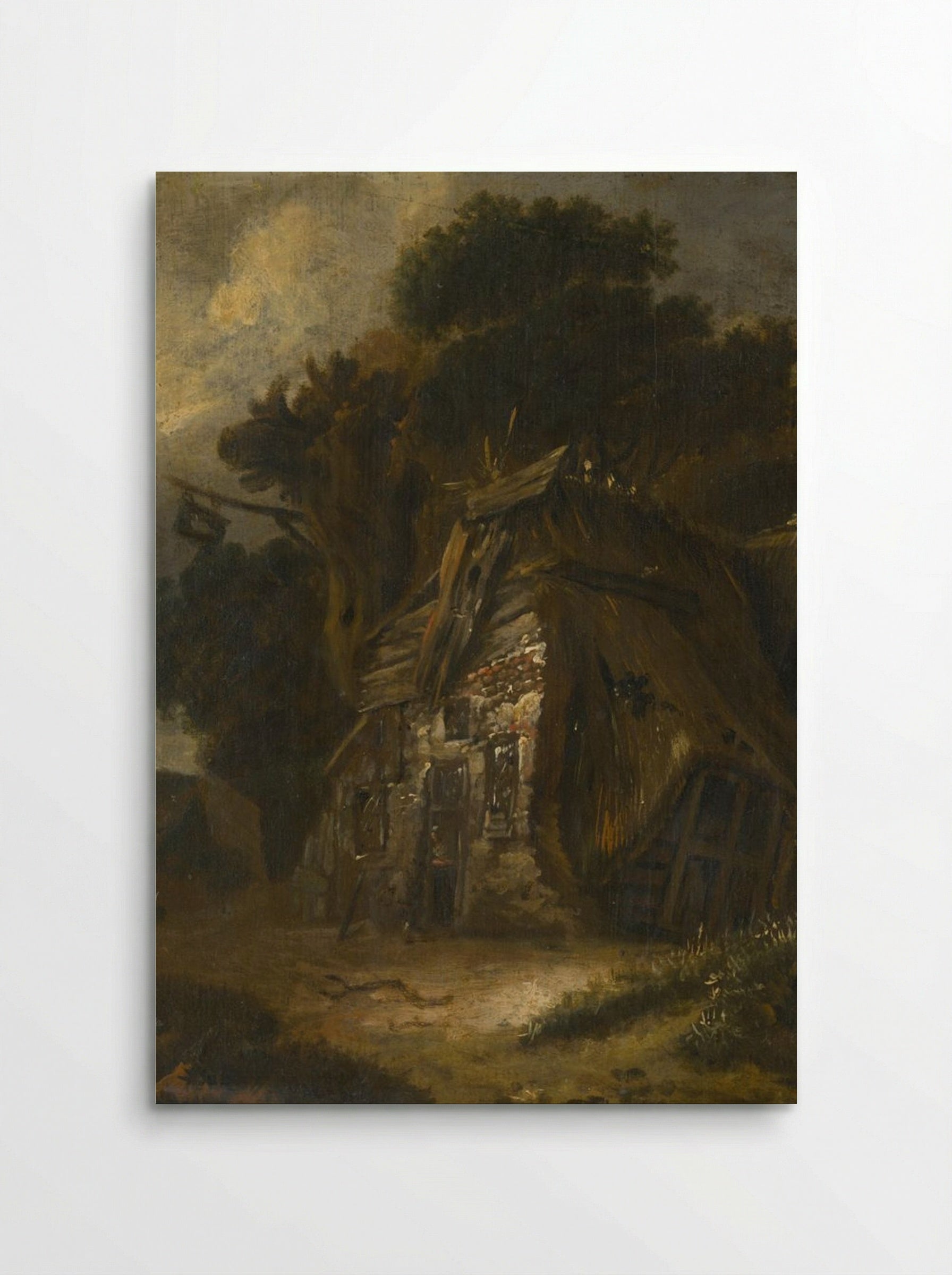 Thatched Hut in Landscape - Fine Art Print - Poster