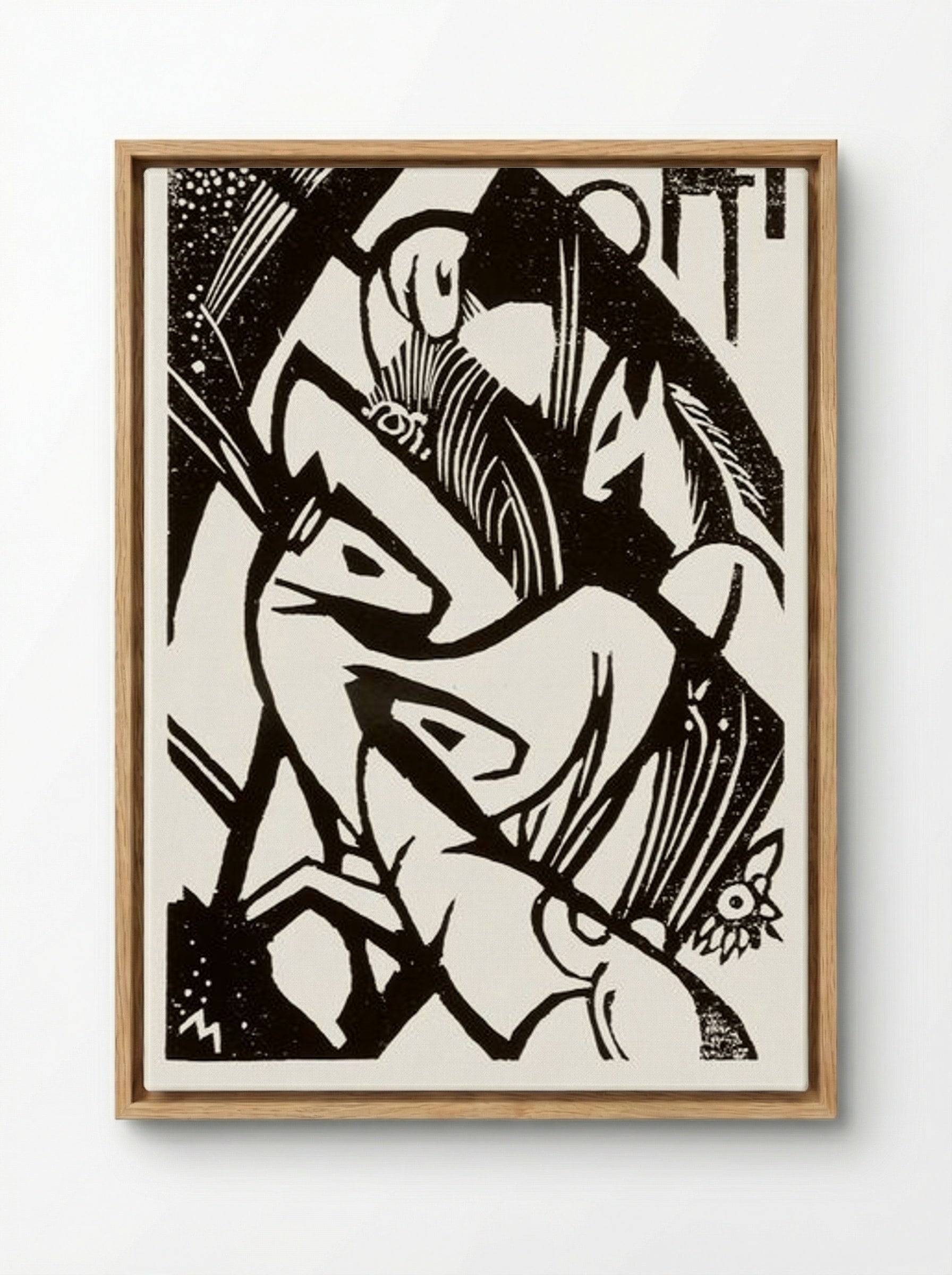 Horses - Franz Marc - Framed Canvas Wood