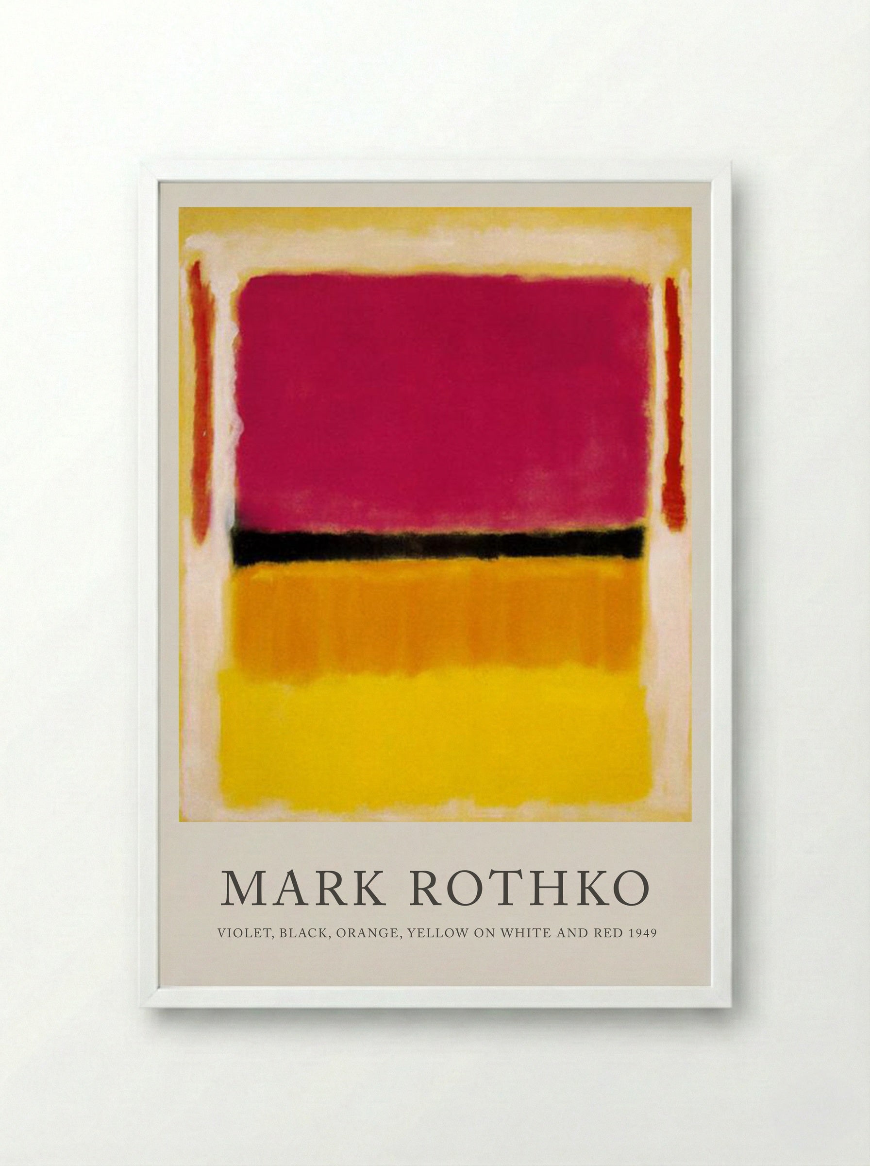 Violet, Black, Orange, Yellow on White and Red - Mark Rothko - Framed Print White