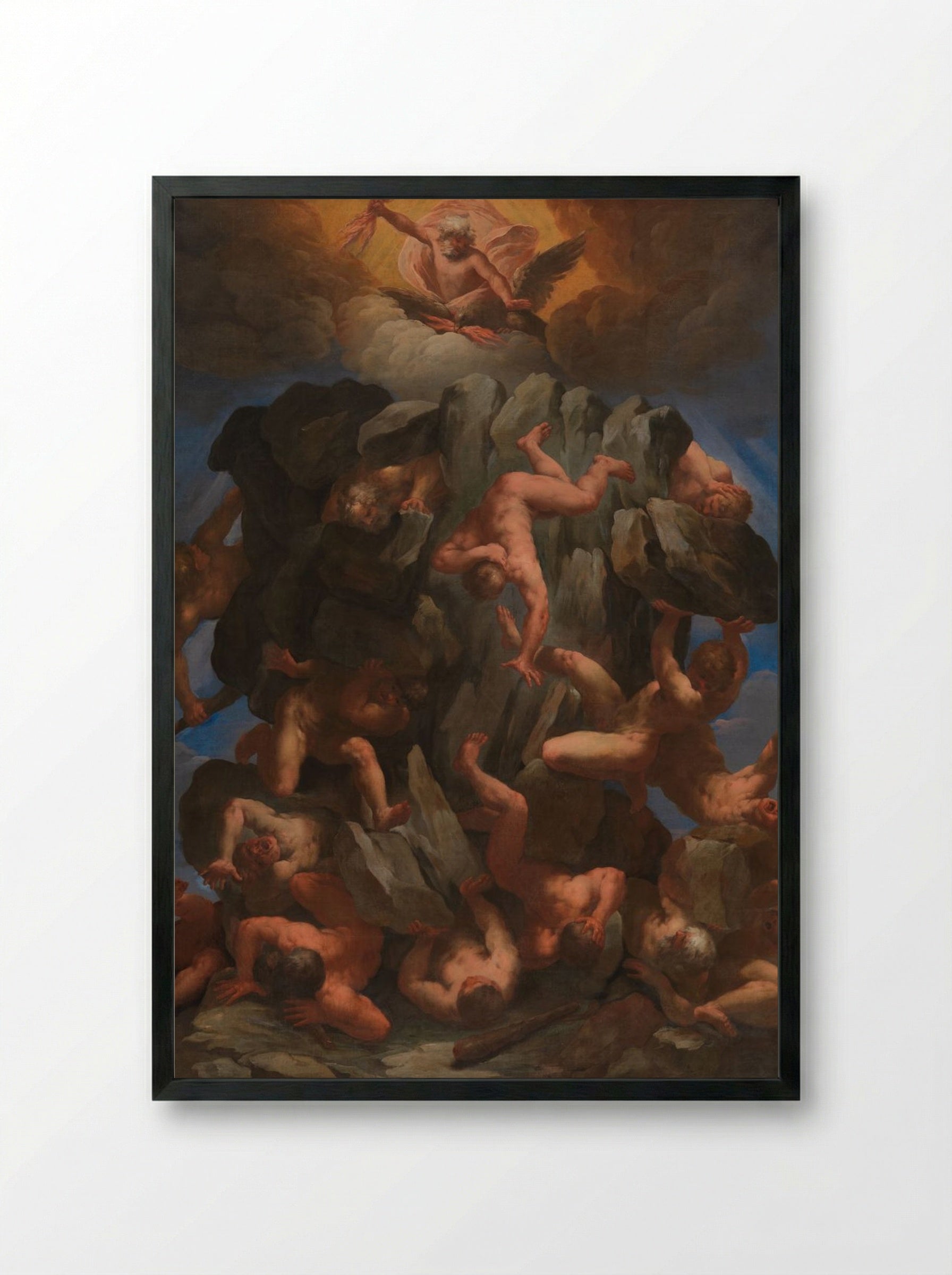 The Fall of the Giants - Guido Reni - Framed Print Black