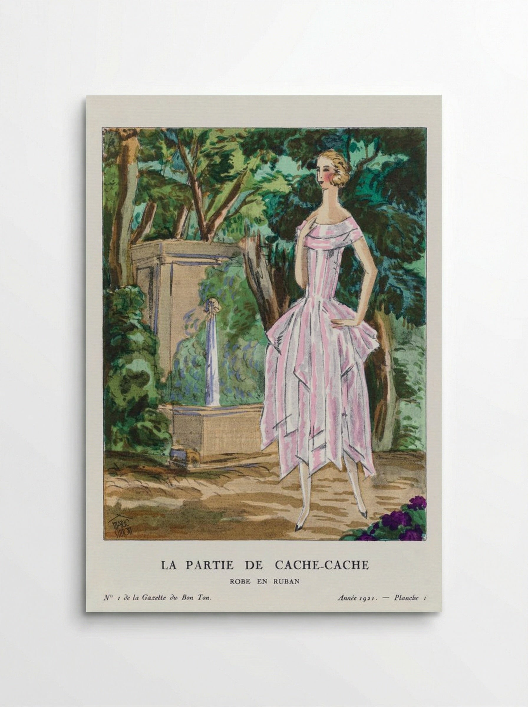 La Partie de Cache-Cache (Robe en Ruban) - Mario Simon - Poster