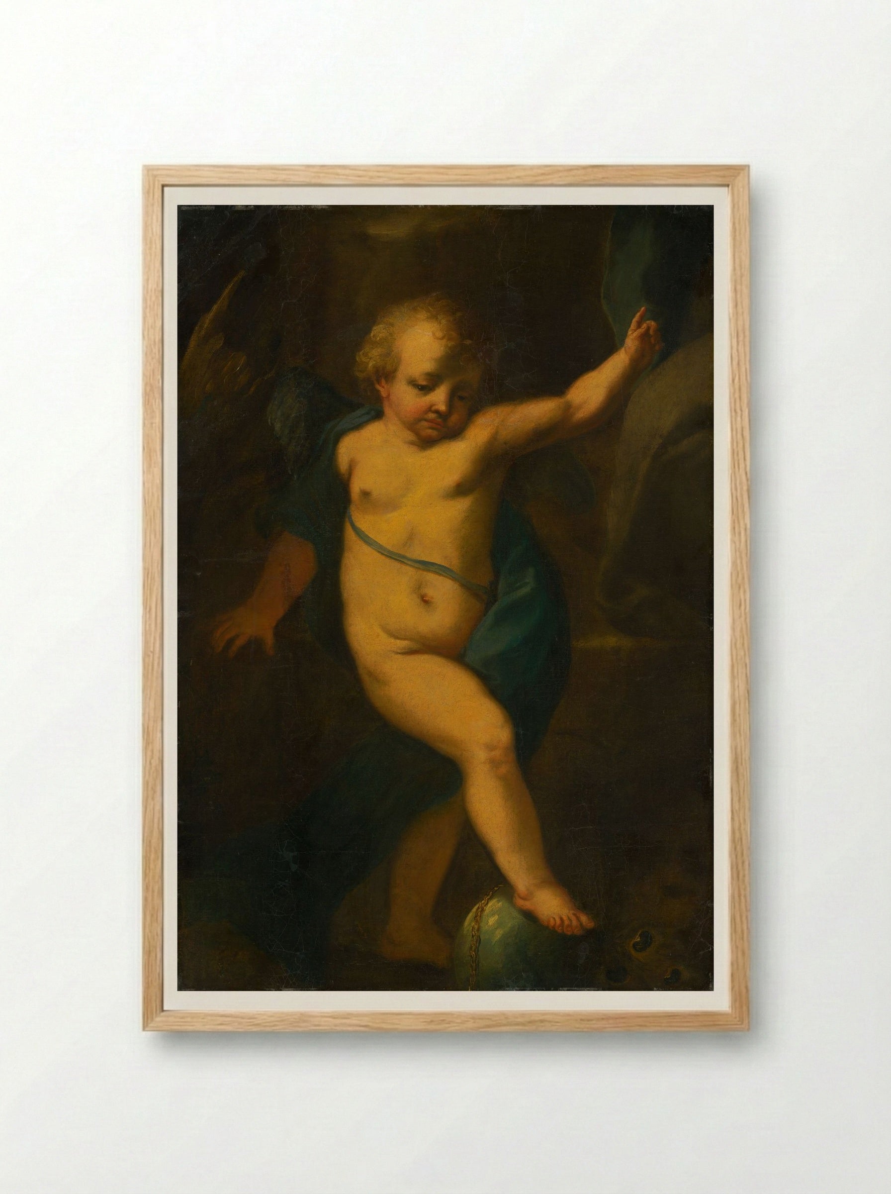 Allegorical Figure of an Angel - Fine Art Print - Framed Print Wood