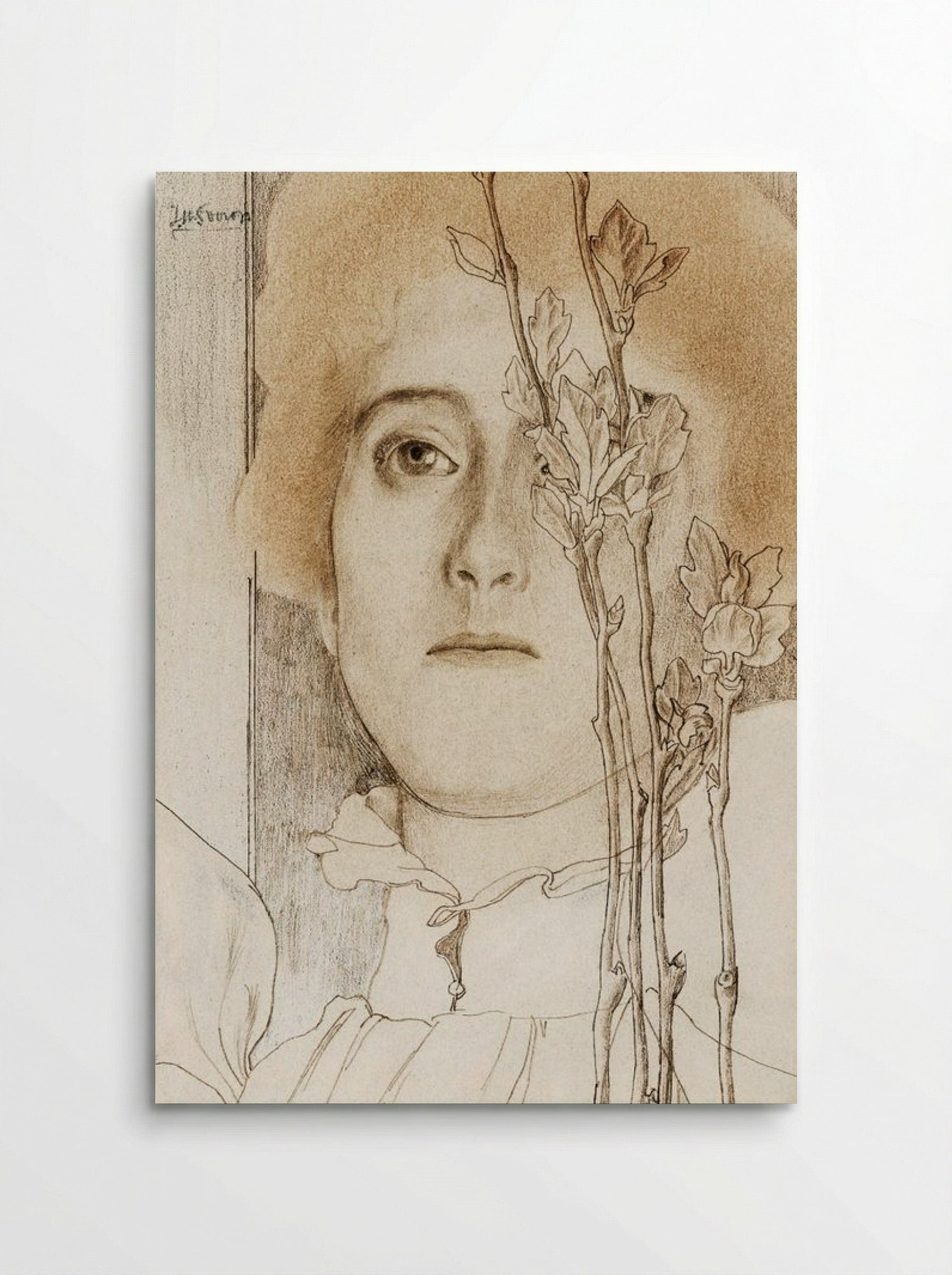 Portrait of an Unknown Woman with Flowering Branch - Jan Toorop - Poster