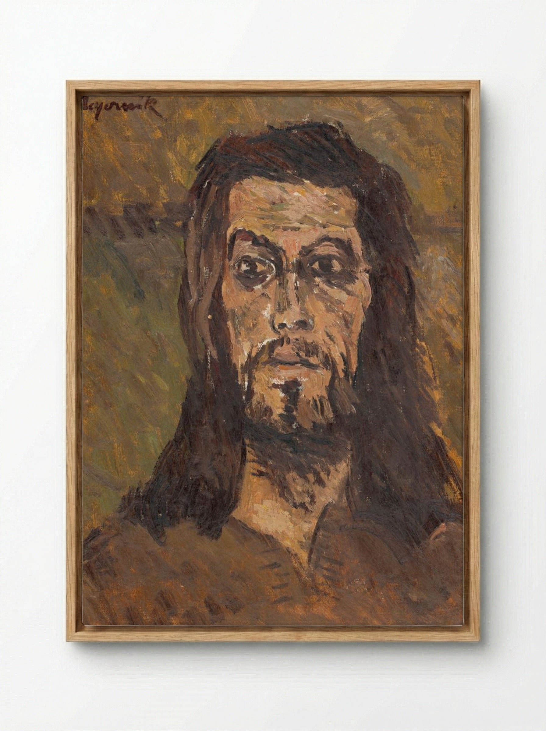 The Head of Saint John the Baptist - Cyprián Majerník - Framed Canvas Wood