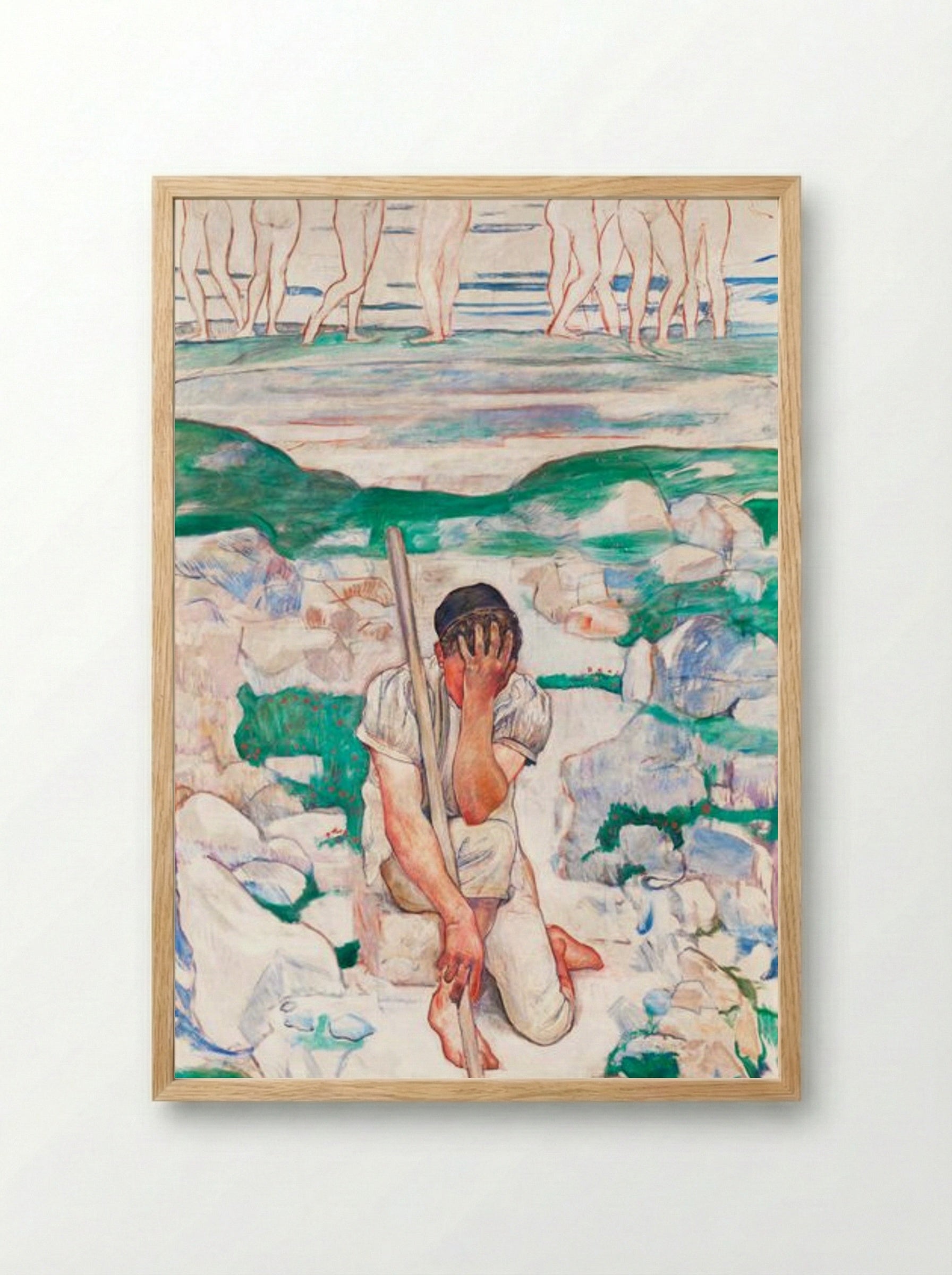 The Dream of the Shepherd - Ferdinand Hodler - Framed Print Wood