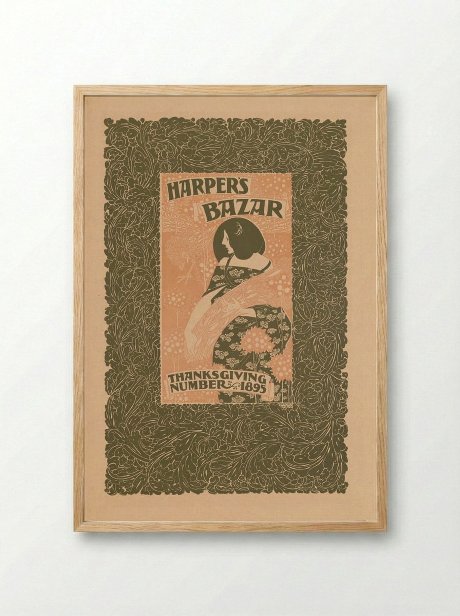Harper's Bazar, Thanksgiving Number, 1895 - Will H. Bradley - Framed Print Wood