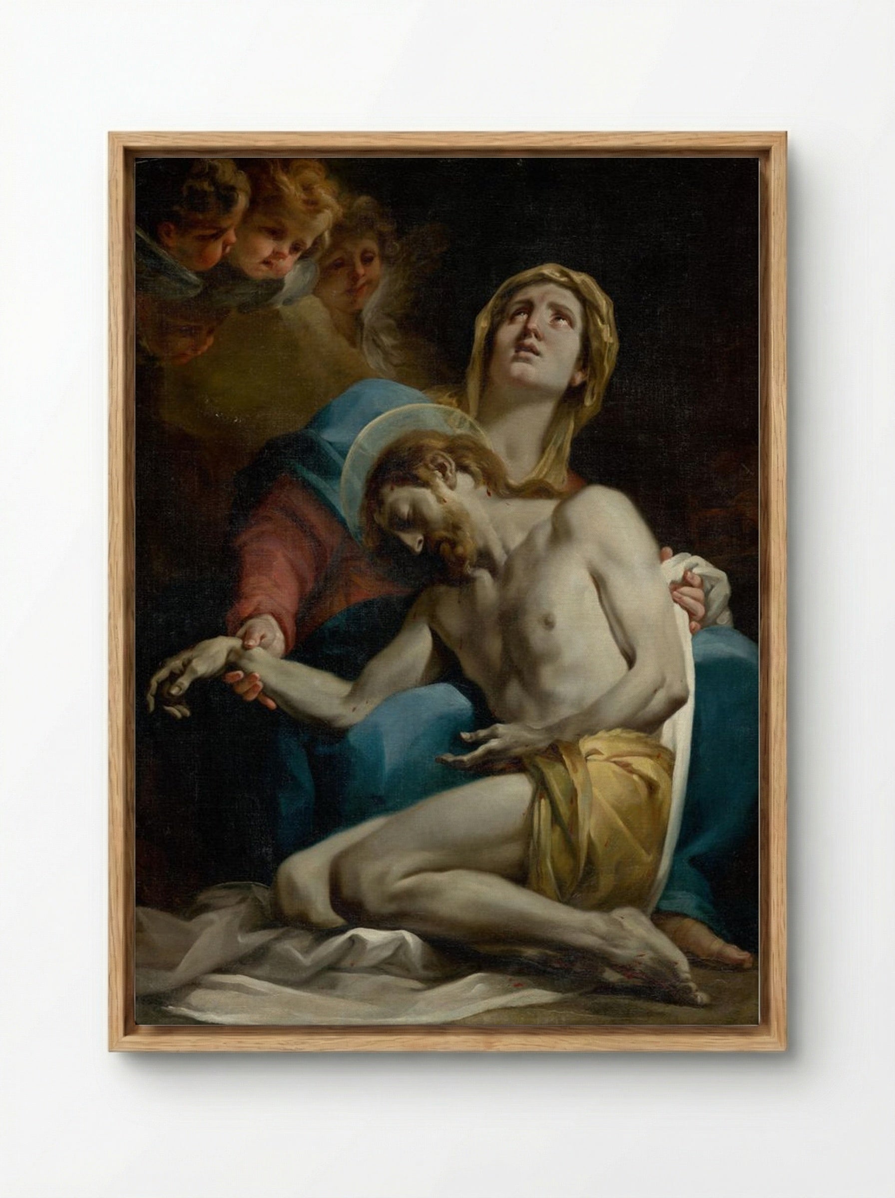 Pietà - Corrado Giaquinto - Framed Canvas Wood