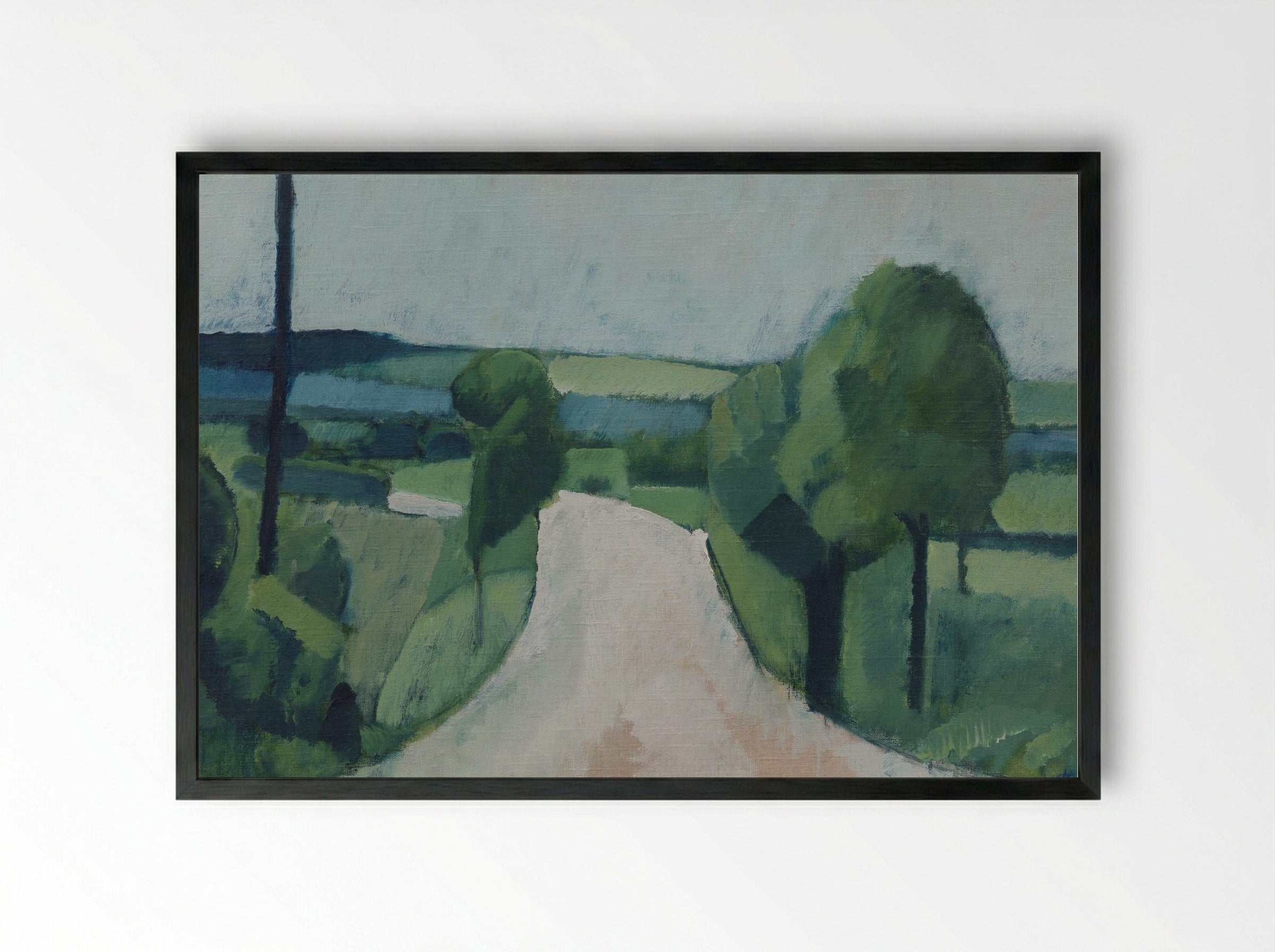 Road near Fåborg on Funen - Harald Giersing - Framed Print Black