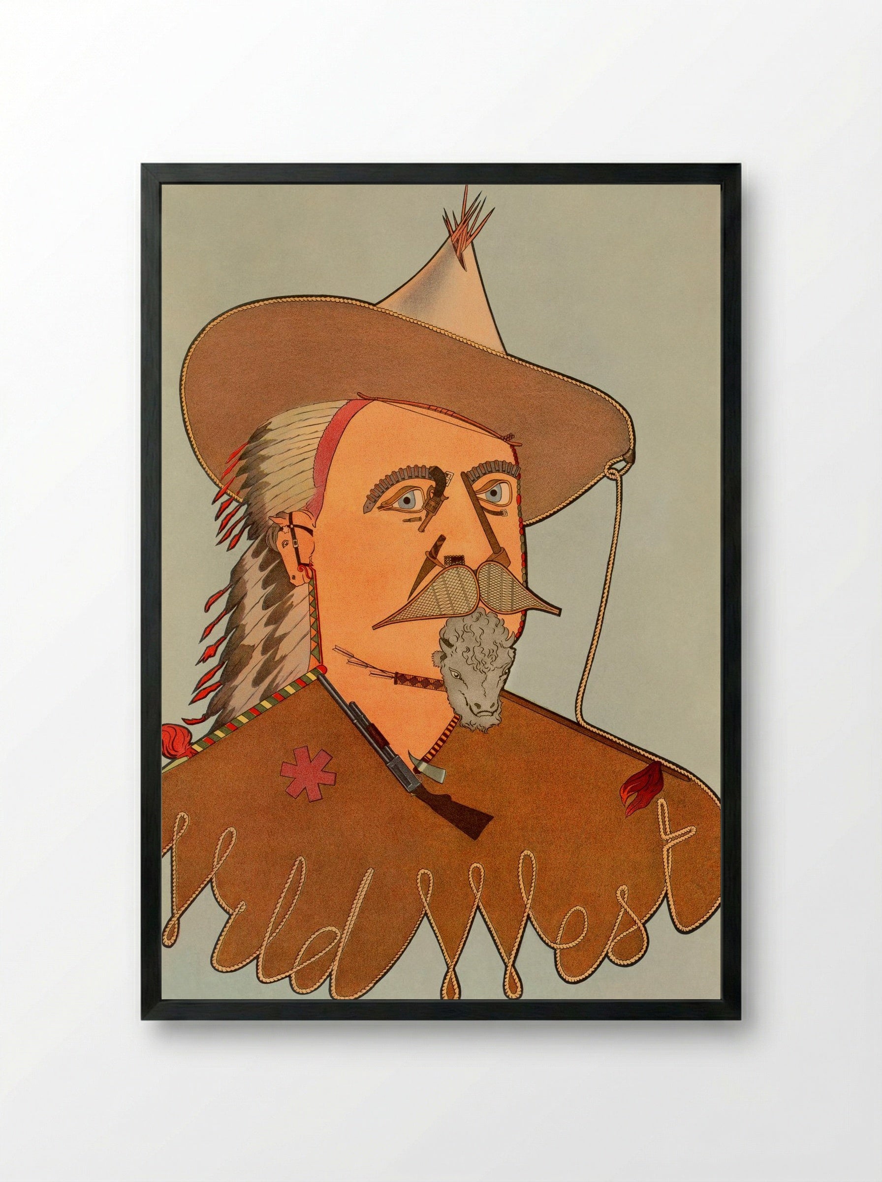 Wild West Portrait - Fine Art Print - Framed Print Black