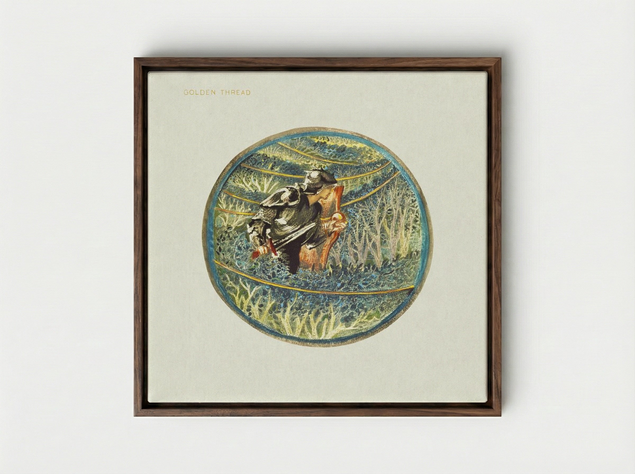 Golden Thread from The Flower Book - Edward Burne-Jones - Framed Canvas Dark Wood
