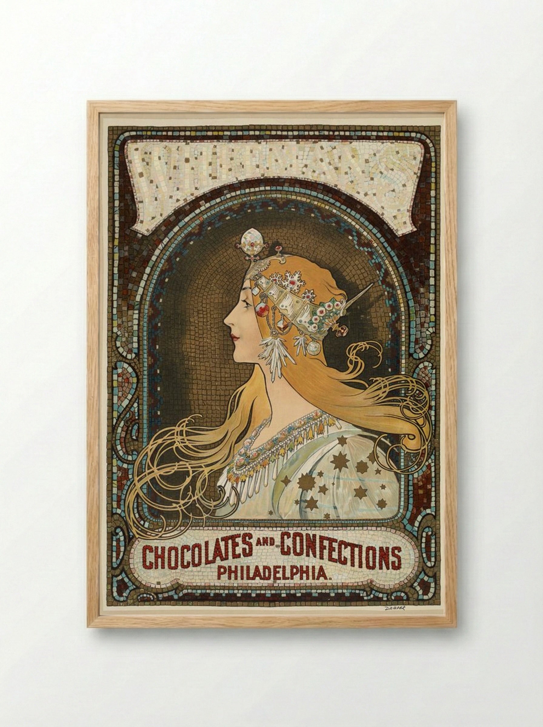 Zodiac - Alphonse Mucha - Framed Print Wood