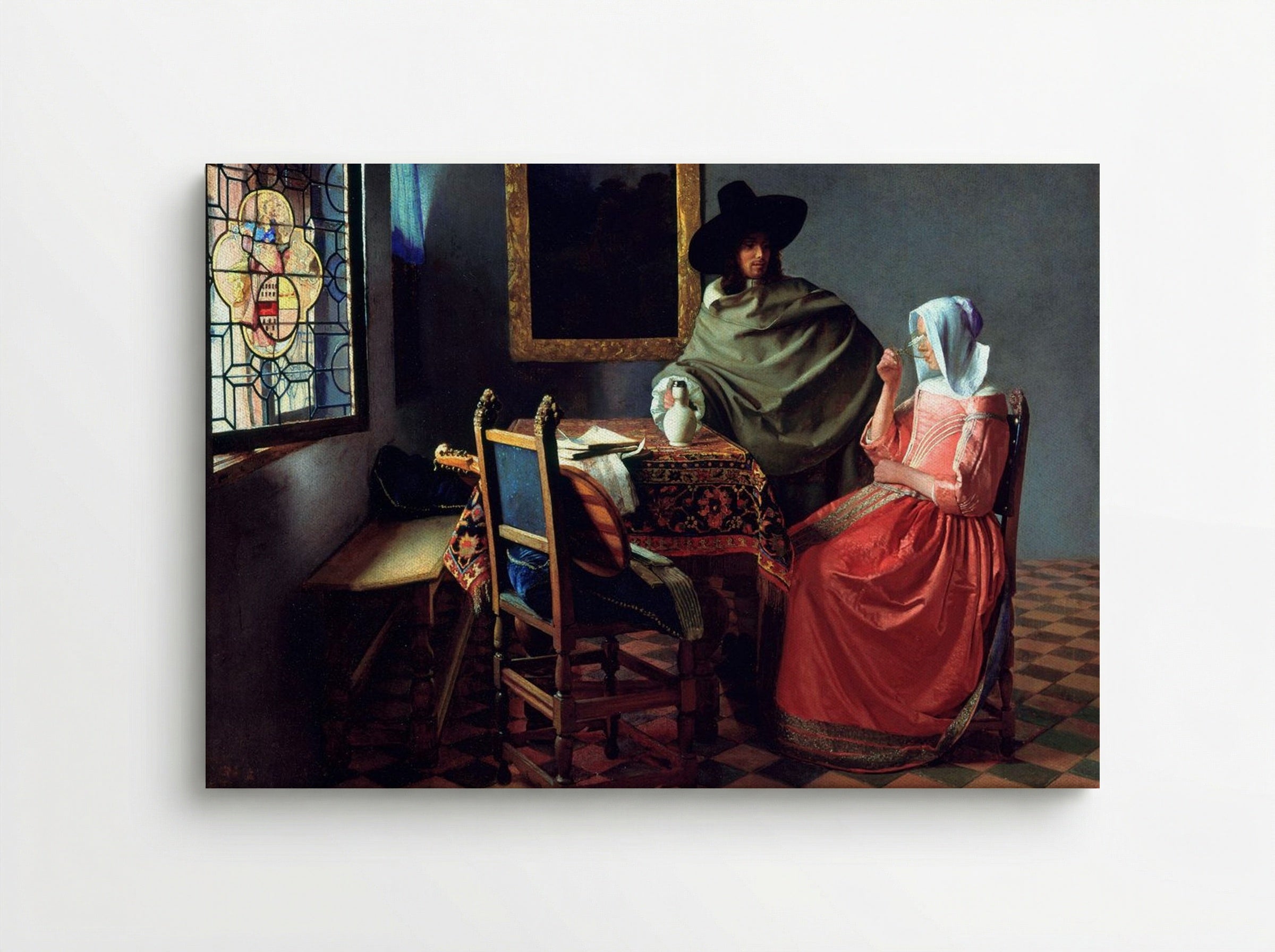 The Wine Glass - Johannes Vermeer - Canvas