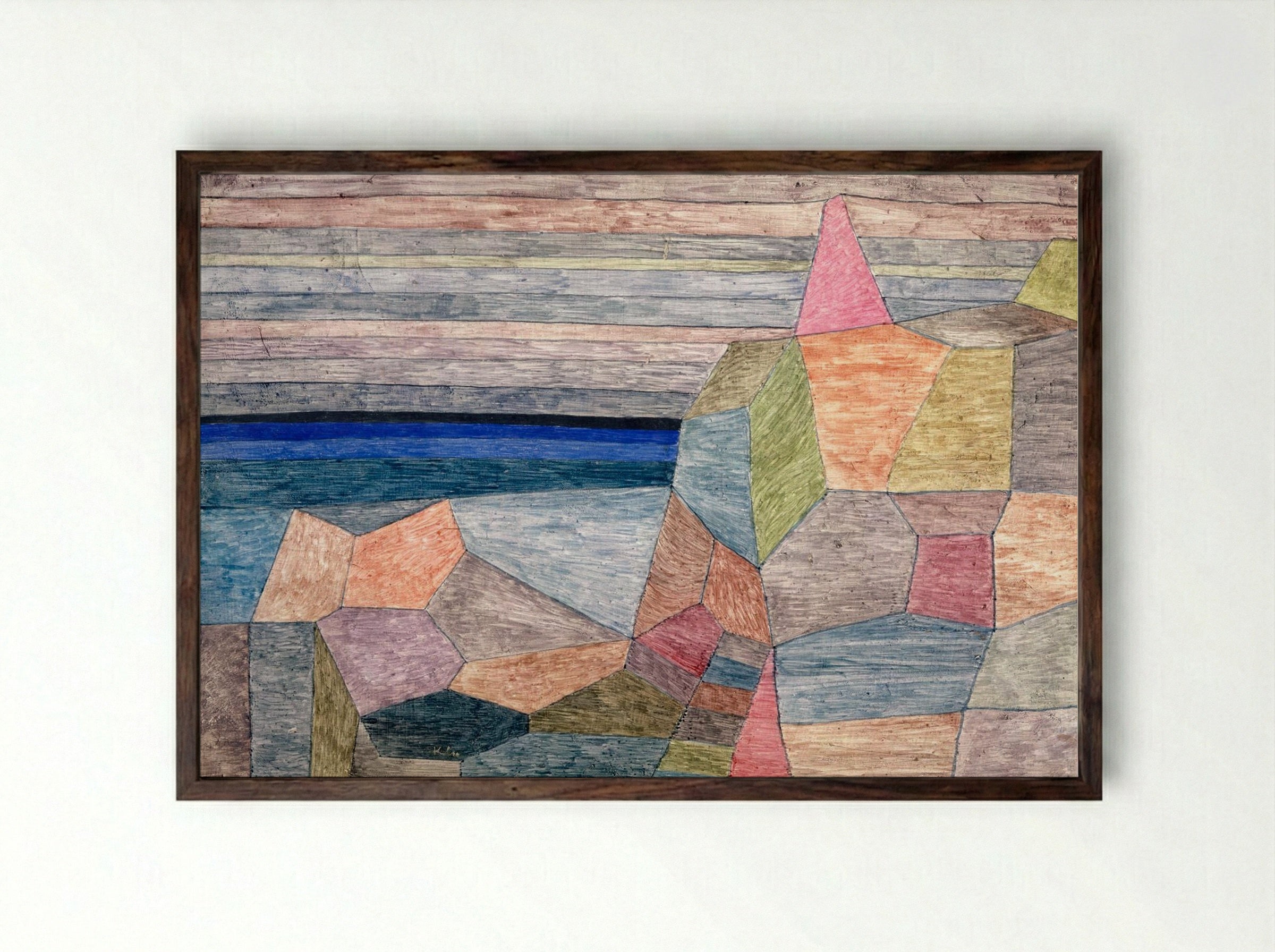 Promontory, Ph. - Paul Klee - Framed Print Dark Wood