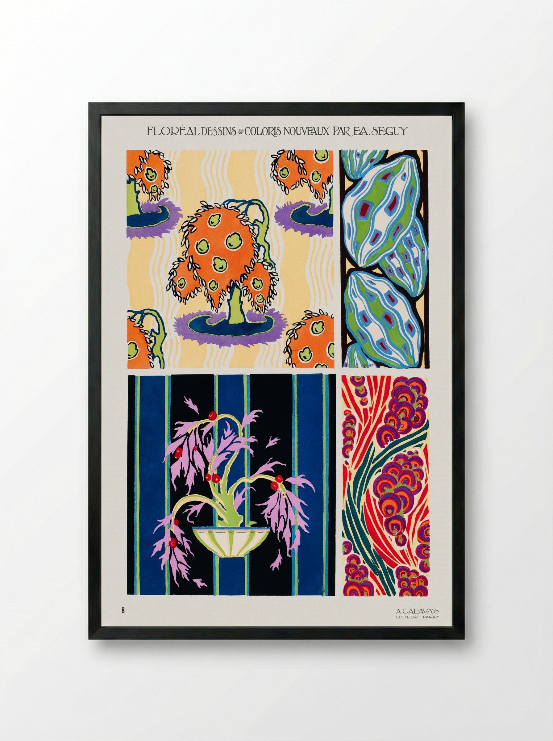 Floréal Dessins & Coloris Nouveaux - Émile-Allain Séguy - Framed Print Black