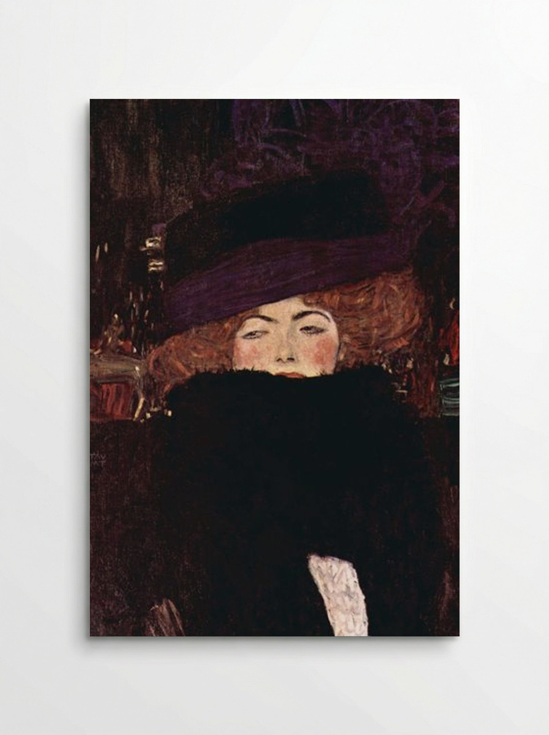 Dame mit Hut und Federboa - Gustav Klimt - Poster