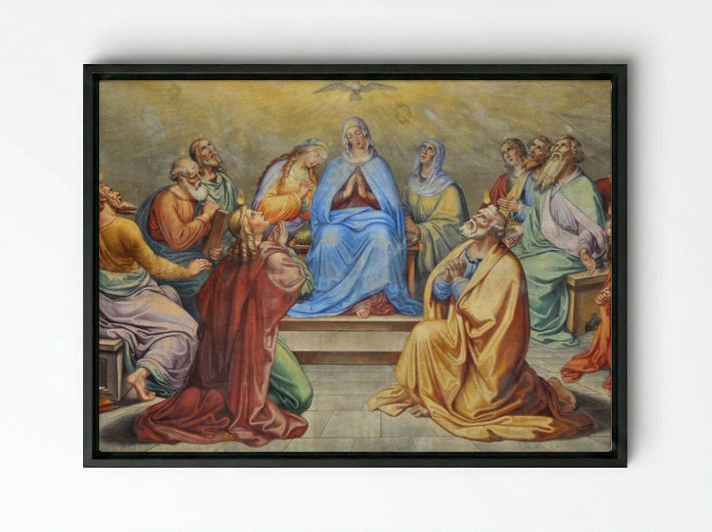 Descent of the Holy Spirit - Fine Art Print - Framed Canvas Black