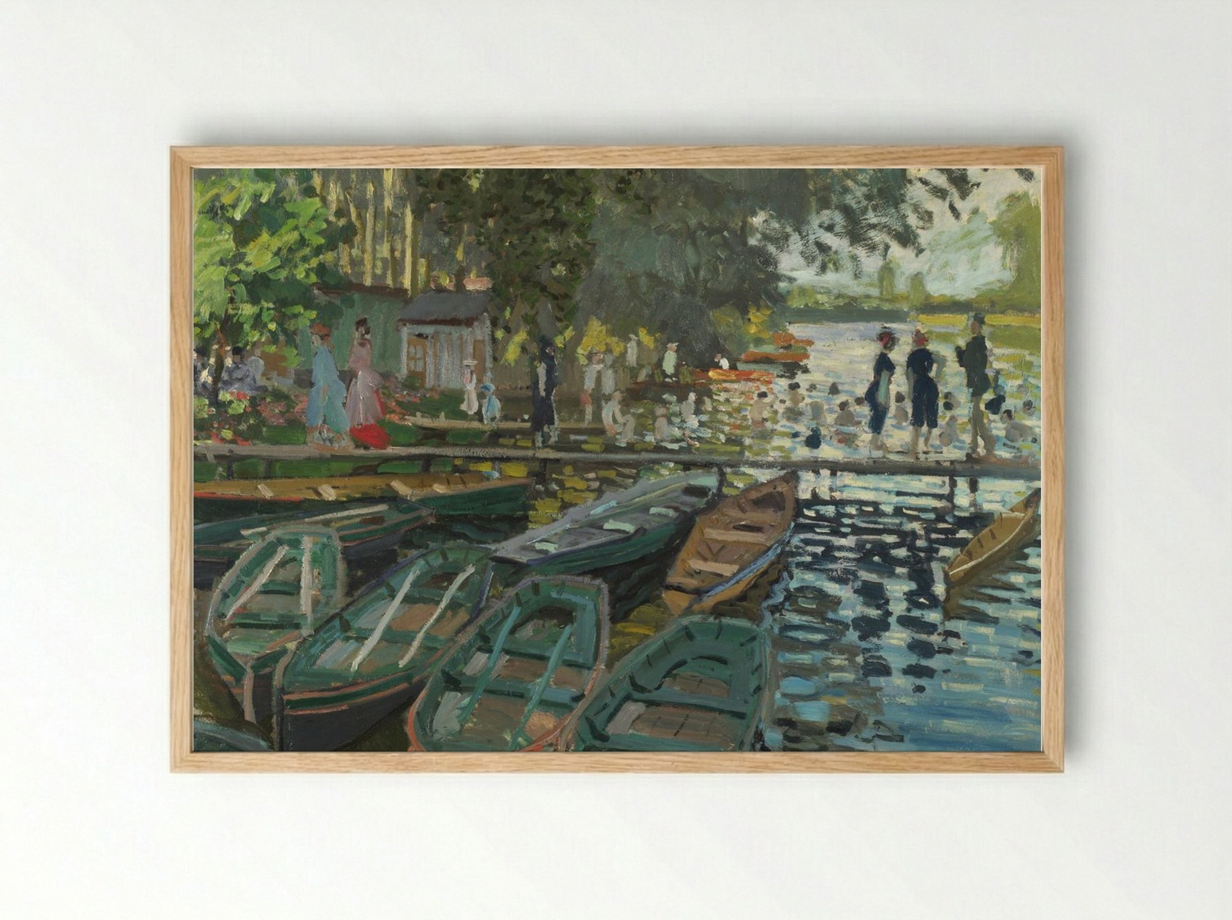 Bathers at La Grenouillère - Claude Monet - Framed Print Wood