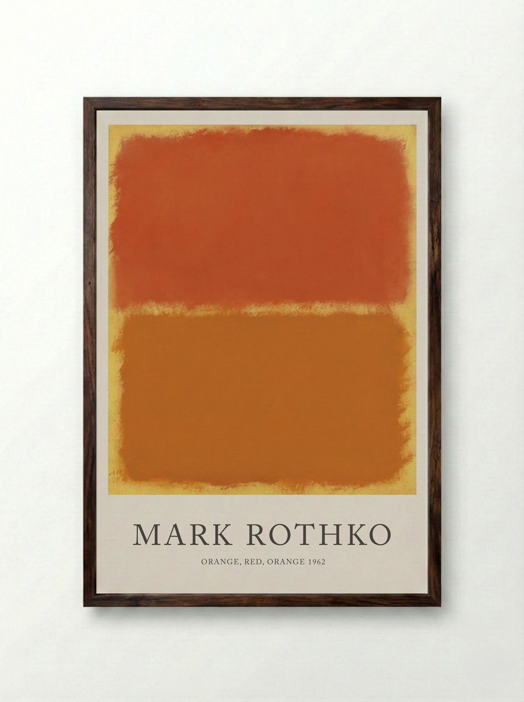 Orange, Red, Orange - Mark Rothko - Framed Print Dark Wood