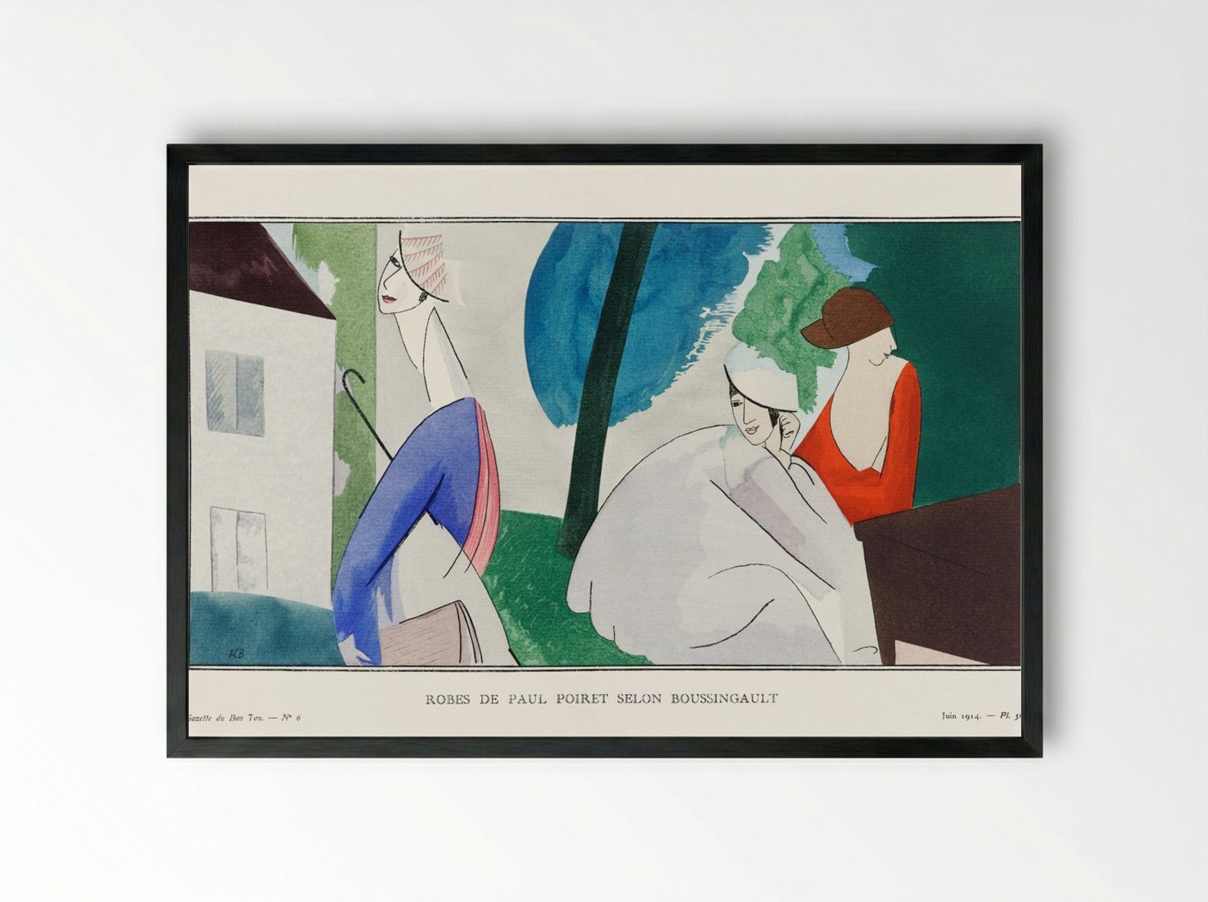 Robes de Paul Poiret selon Boussingault - Jean-Louis Boussingault - Framed Print Black