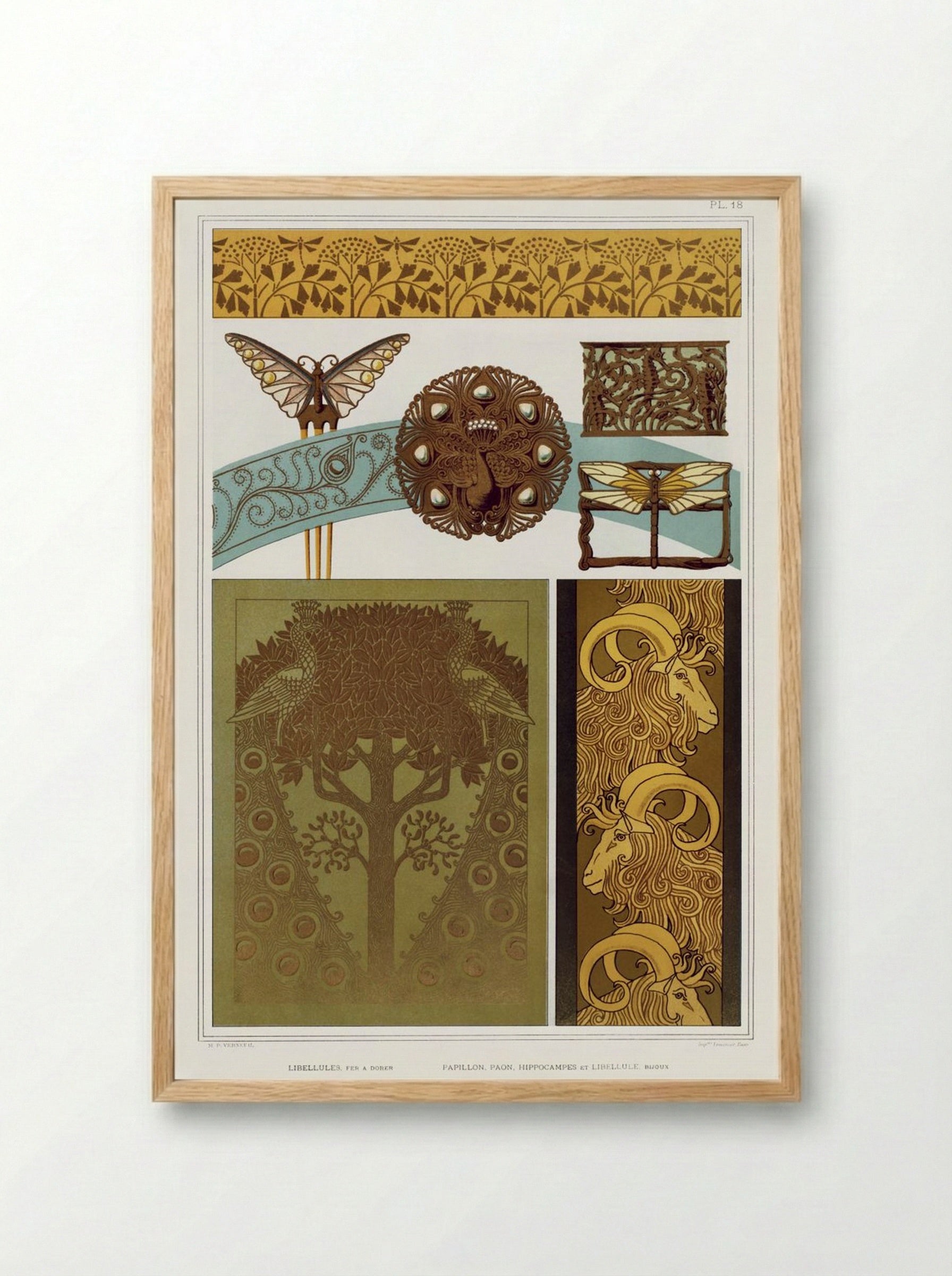 L'Animal dans la Décoration, Plate 18 - Maurice Pillard Verneuil - Framed Print Wood