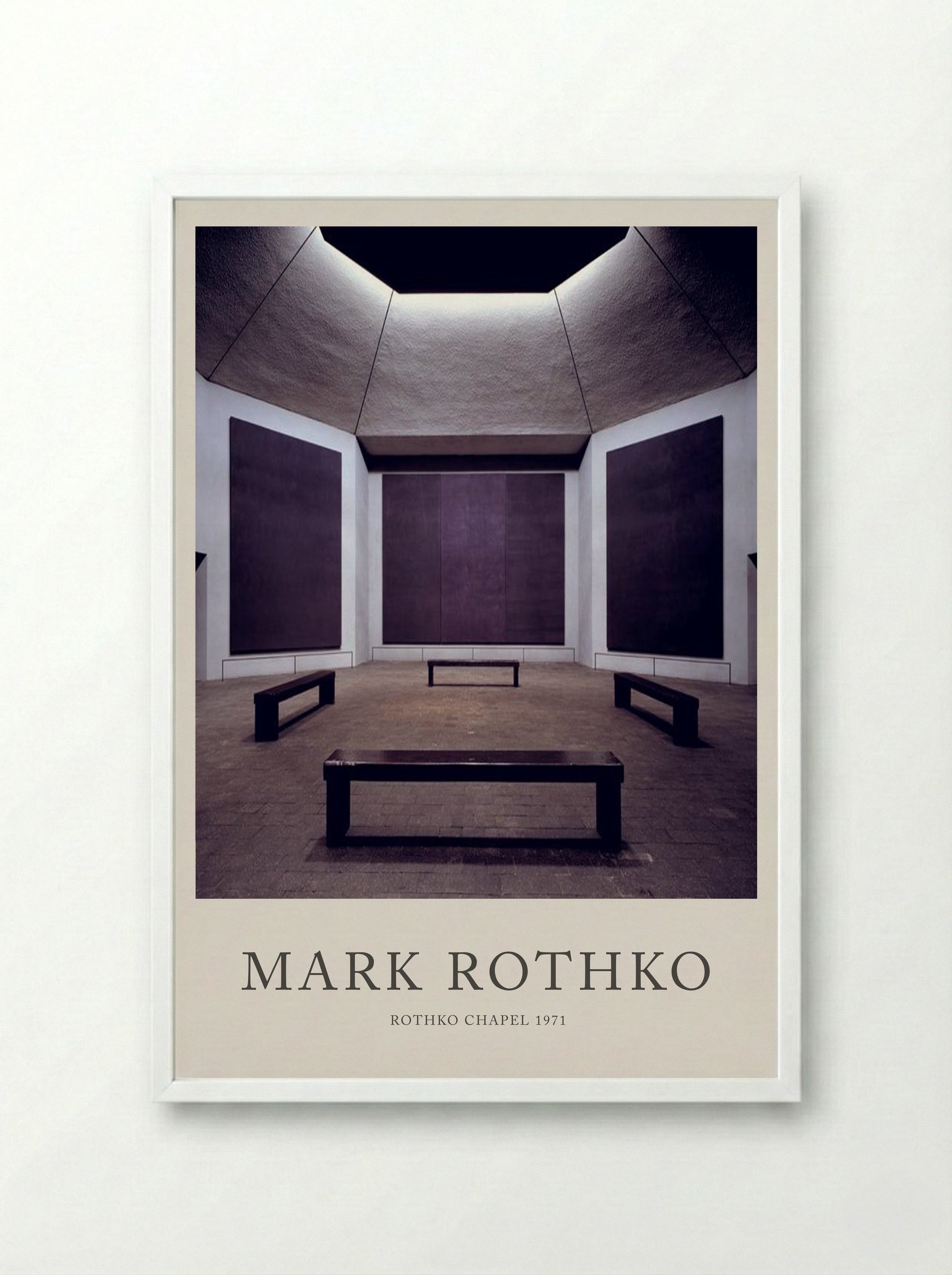 Rothko Chapel Interior - Mark Rothko - Framed Print White