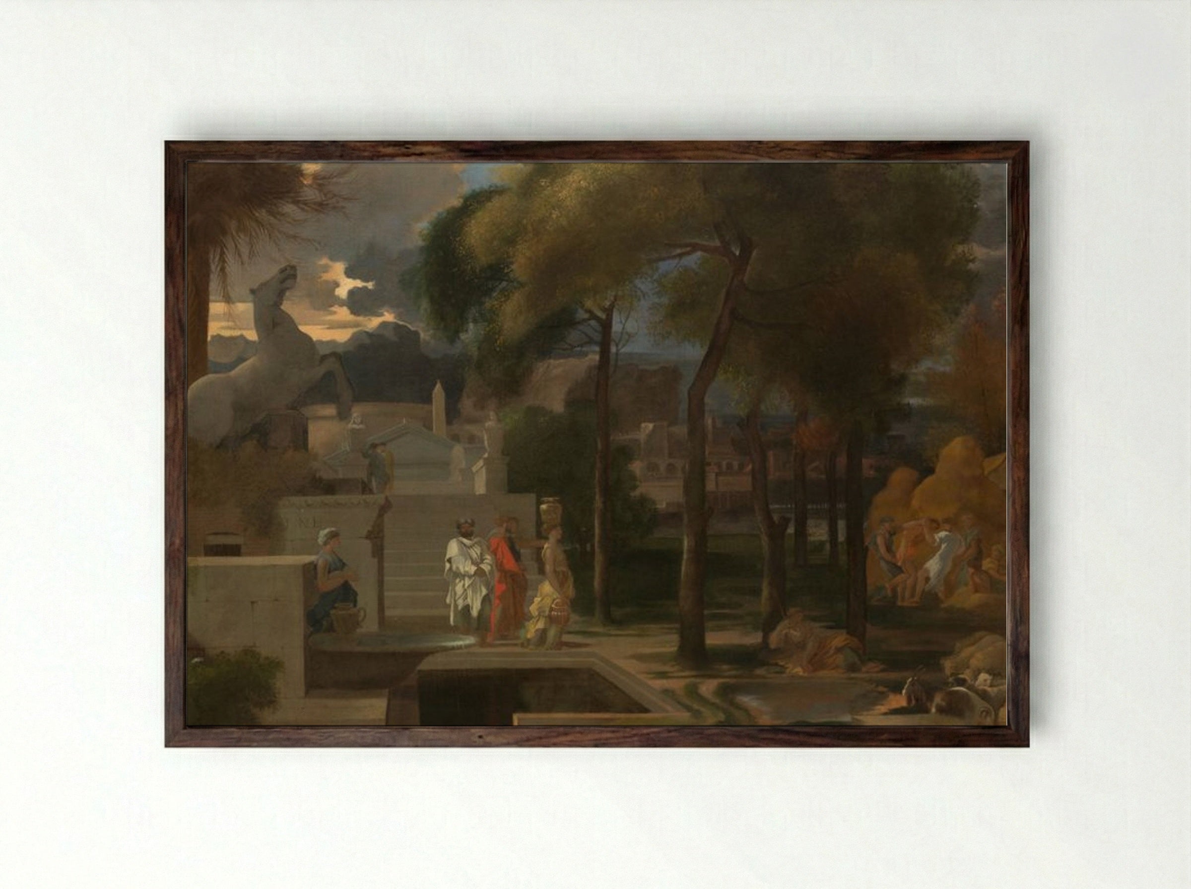 A Classical Landscape - Sébastien Bourdon - Framed Print Dark Wood