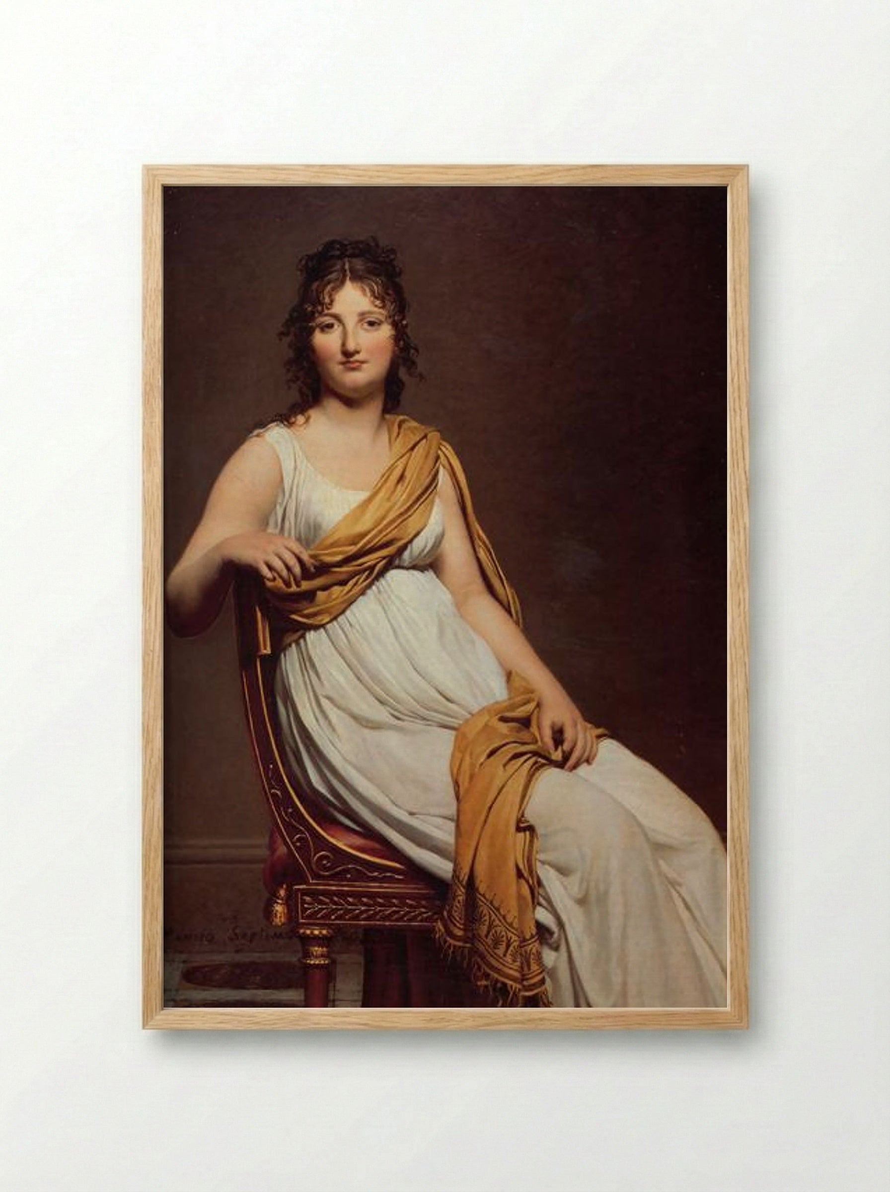 Portrait of Madame Raymond de Verninac - Jacques-Louis David - Framed Print Wood