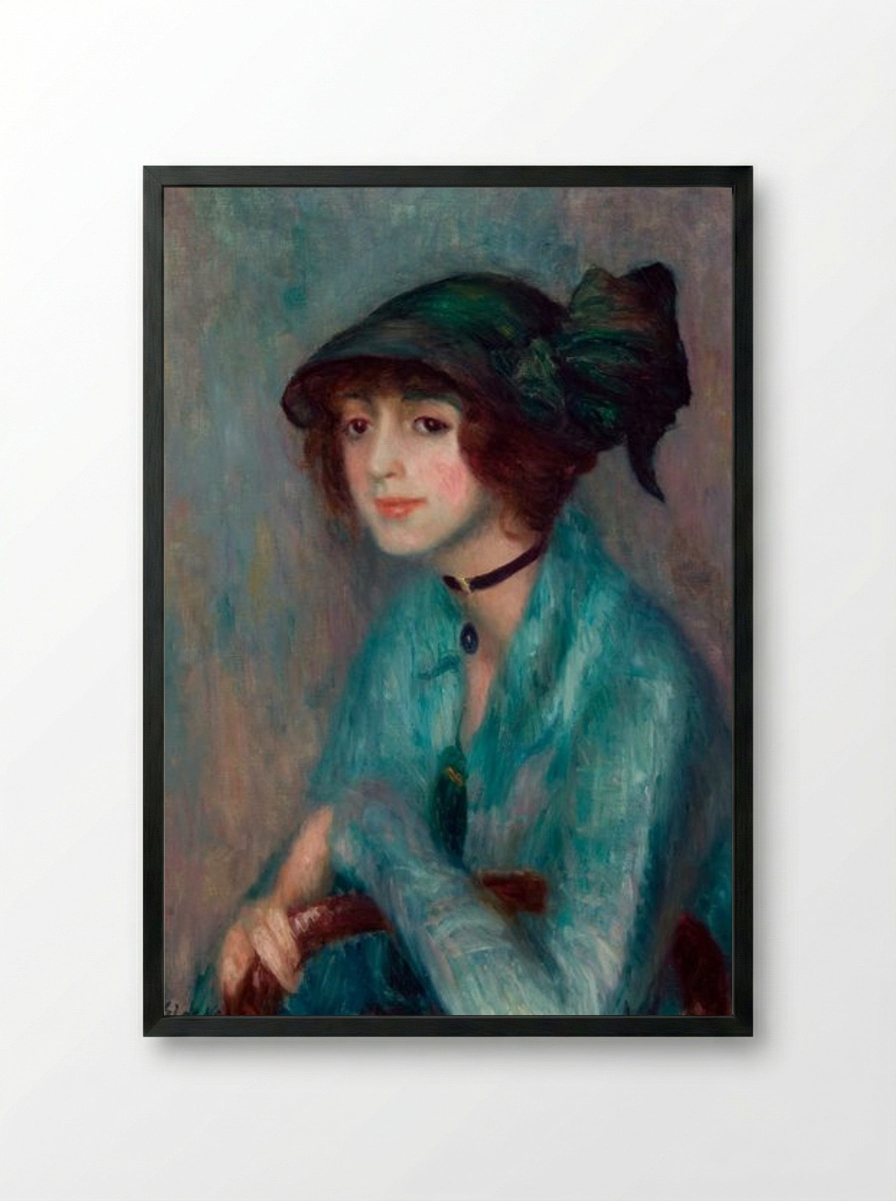 The Brunette - William James Glackens - Framed Print Black